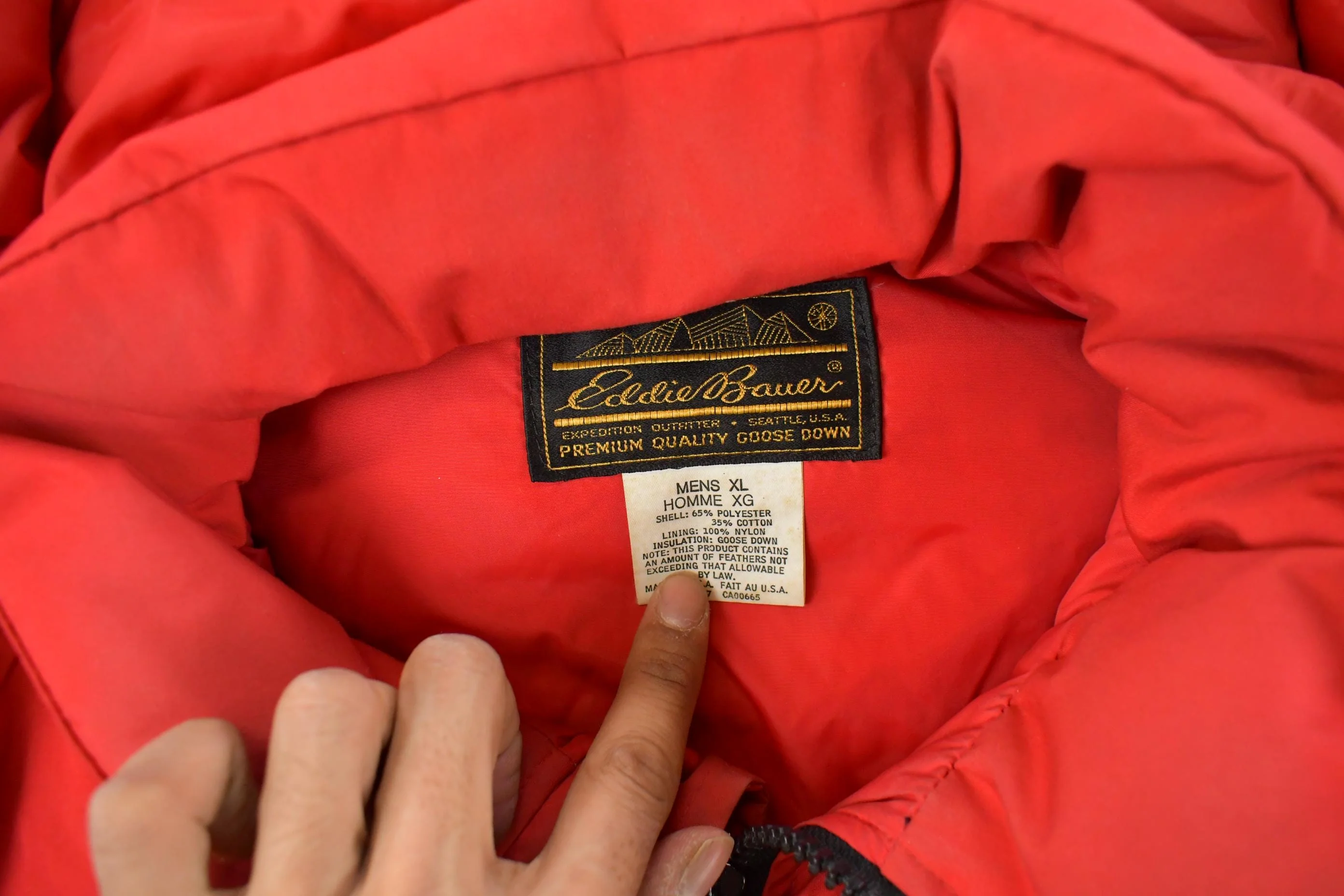 Vintage 1980s Eddie Bauer Goose Down Parka Jacket Men's XL - Image 5