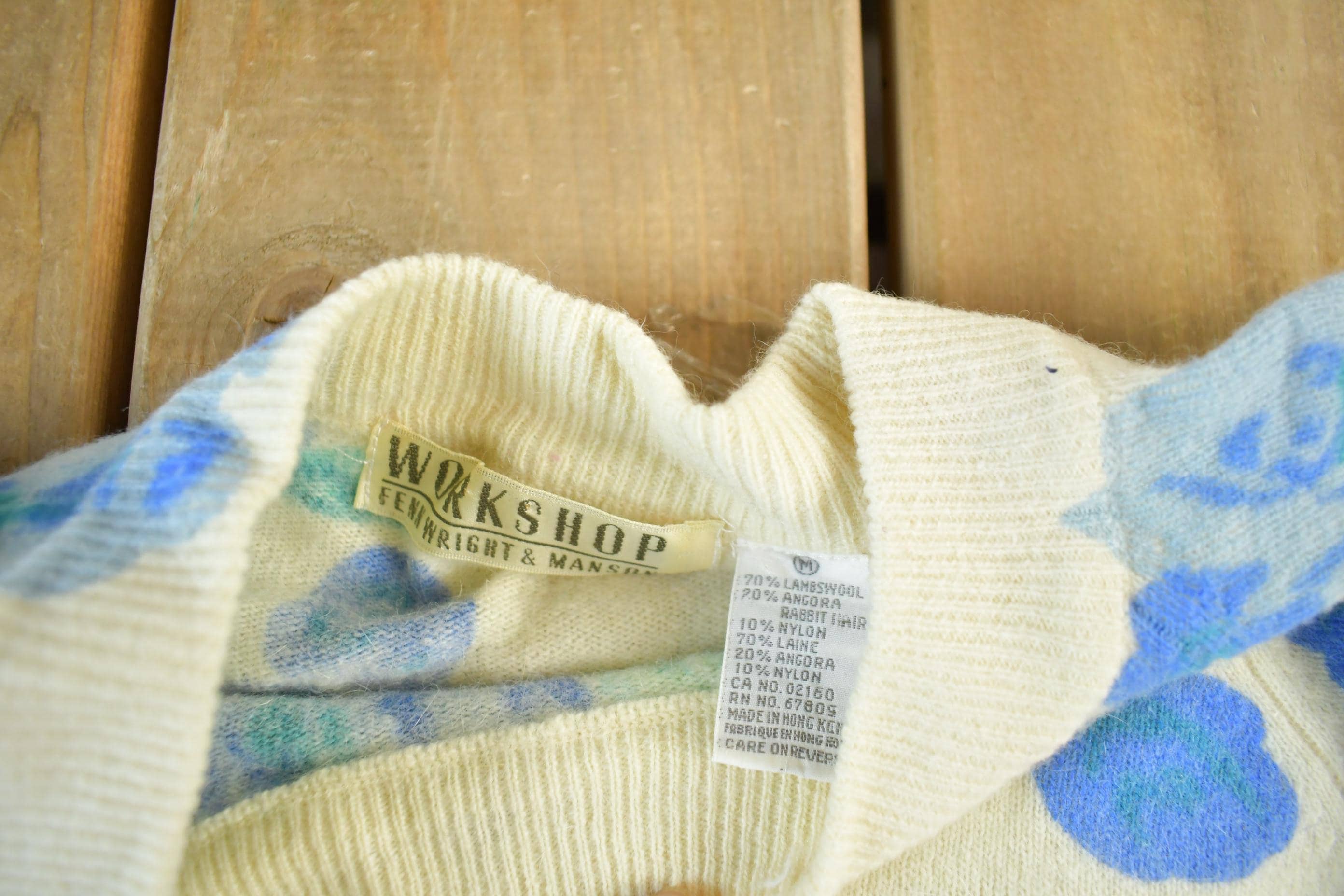 Vintage 1980s Fennwright & Manson Floral Knit Sweater Women's S - Image 4