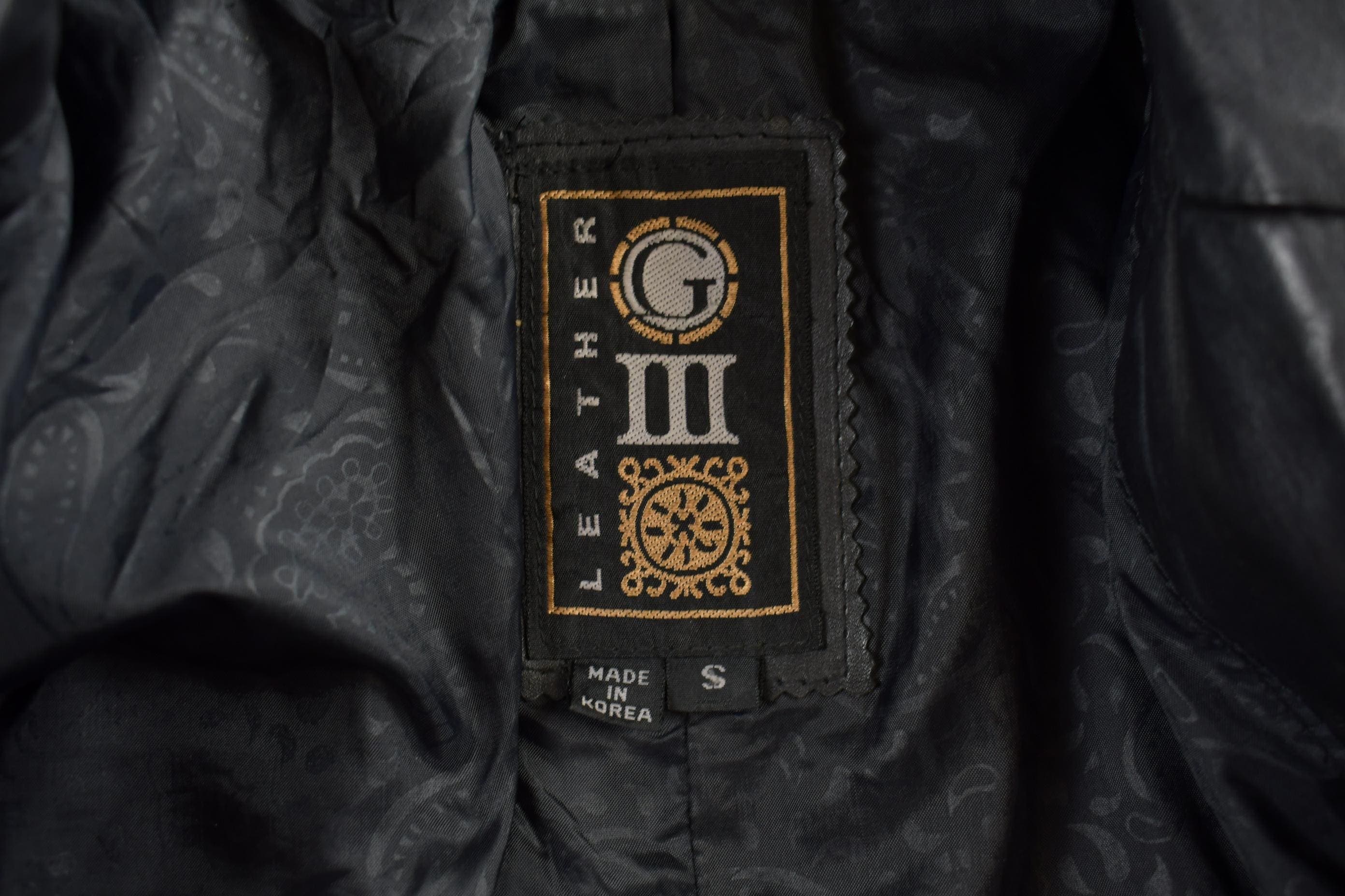 Vintage 1980s Genuine Leather Jacket Men's Medium - Image 3