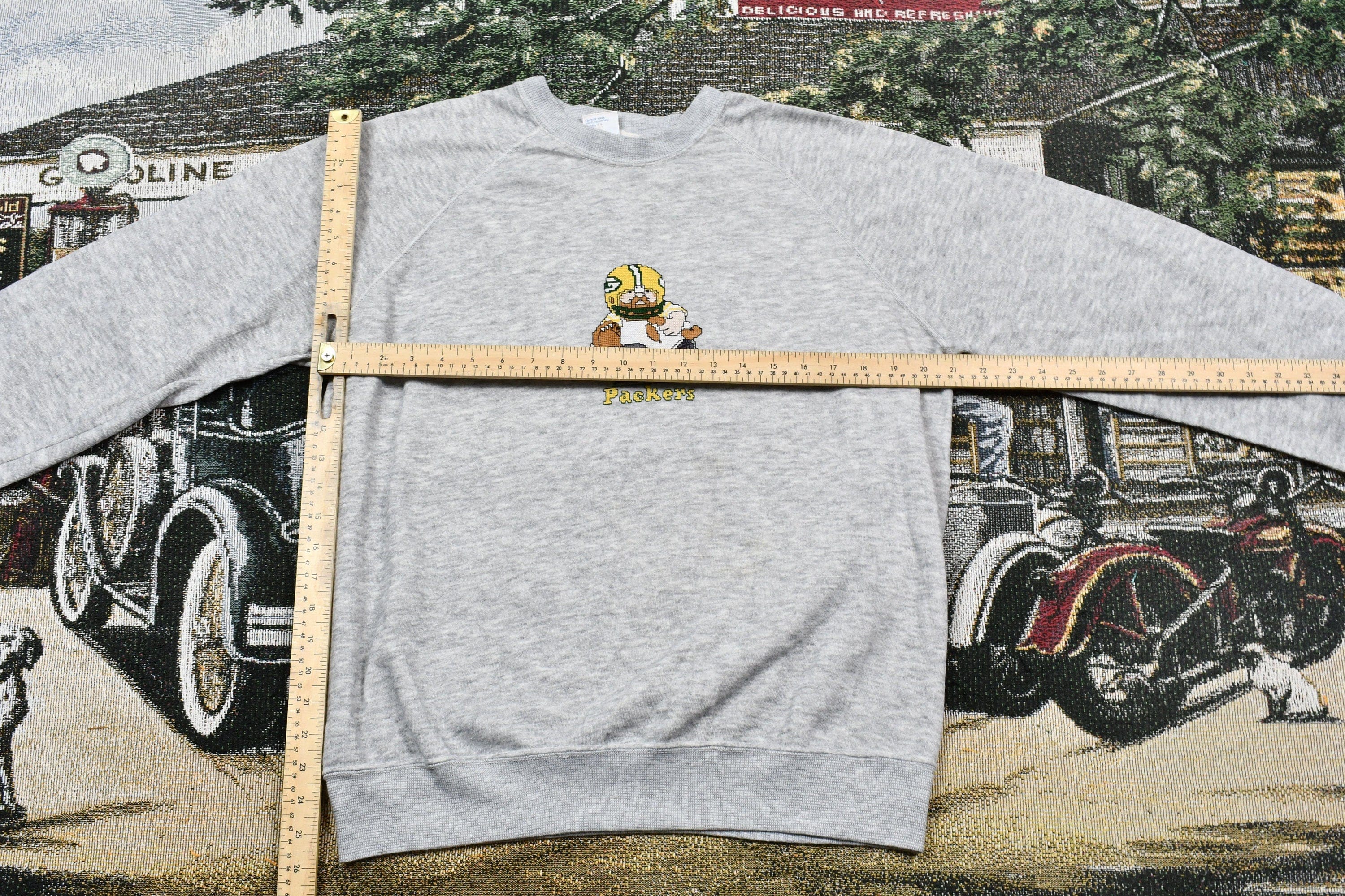 Vintage 1980s Green Bay Packers NFL Raglan Crewneck Men's Large - Image 6