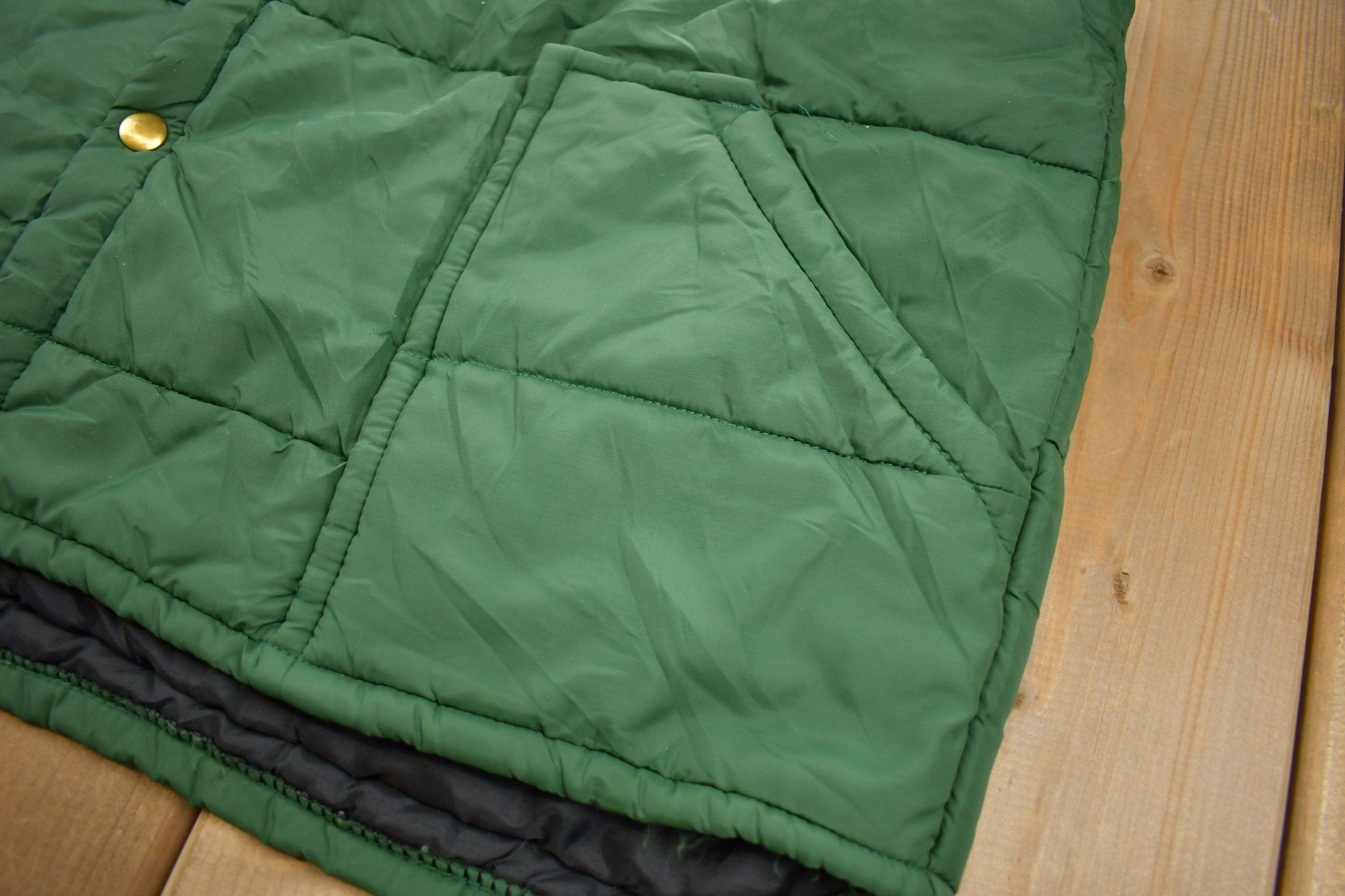 Vintage 1980s Green Dekalb Hunting Vest Men's Large - Image 5