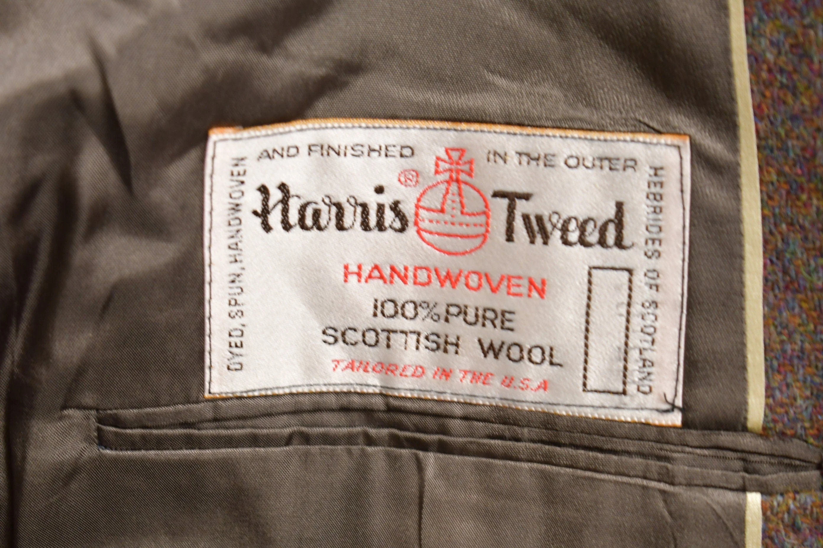 Vintage 1980s Harris Tweed 100% Pure Scottish Wool Blazer Jacket Men's XL - Image 4