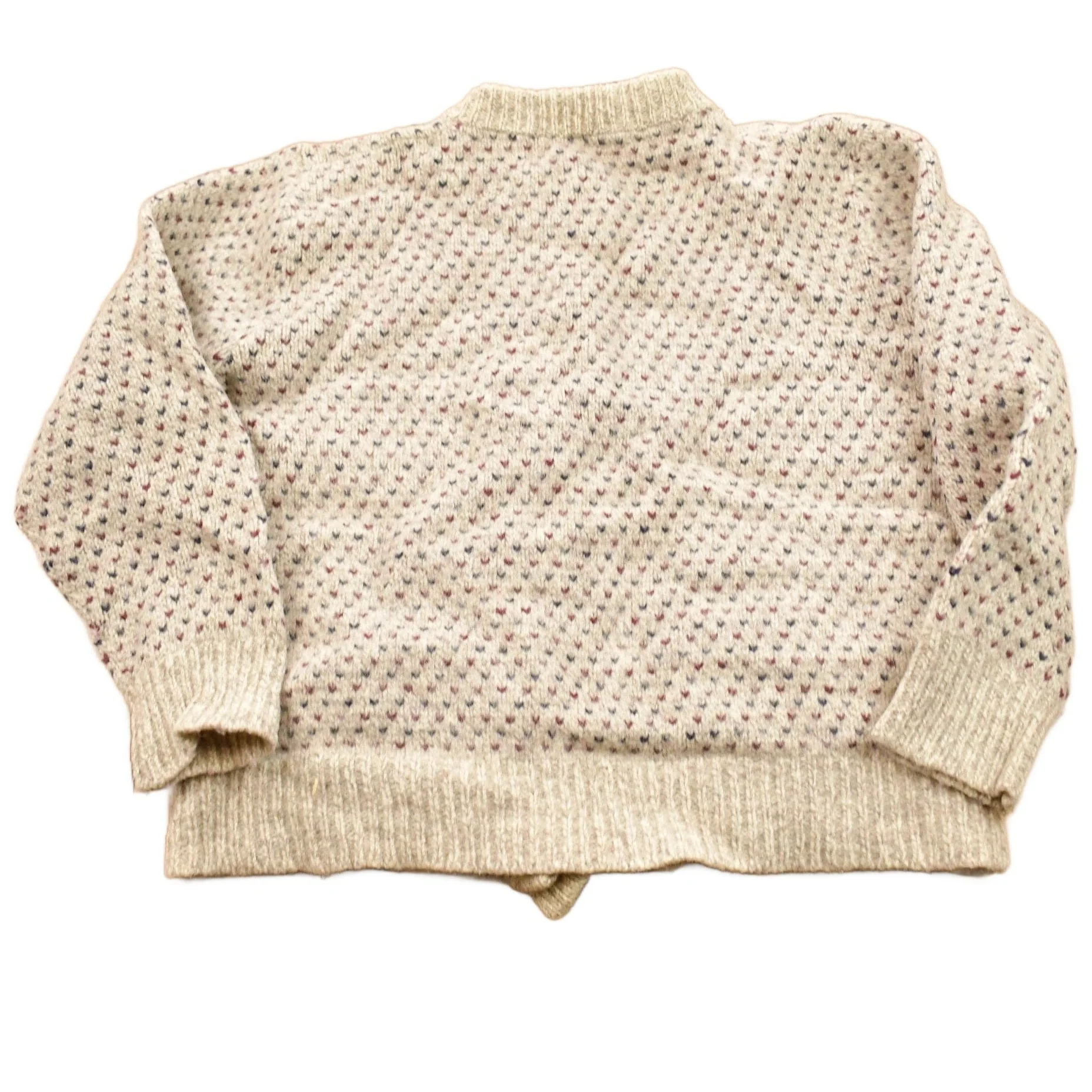 Vintage 1980s Heart Theme Knitted Cardigan Sweater Men's Small - Image 2