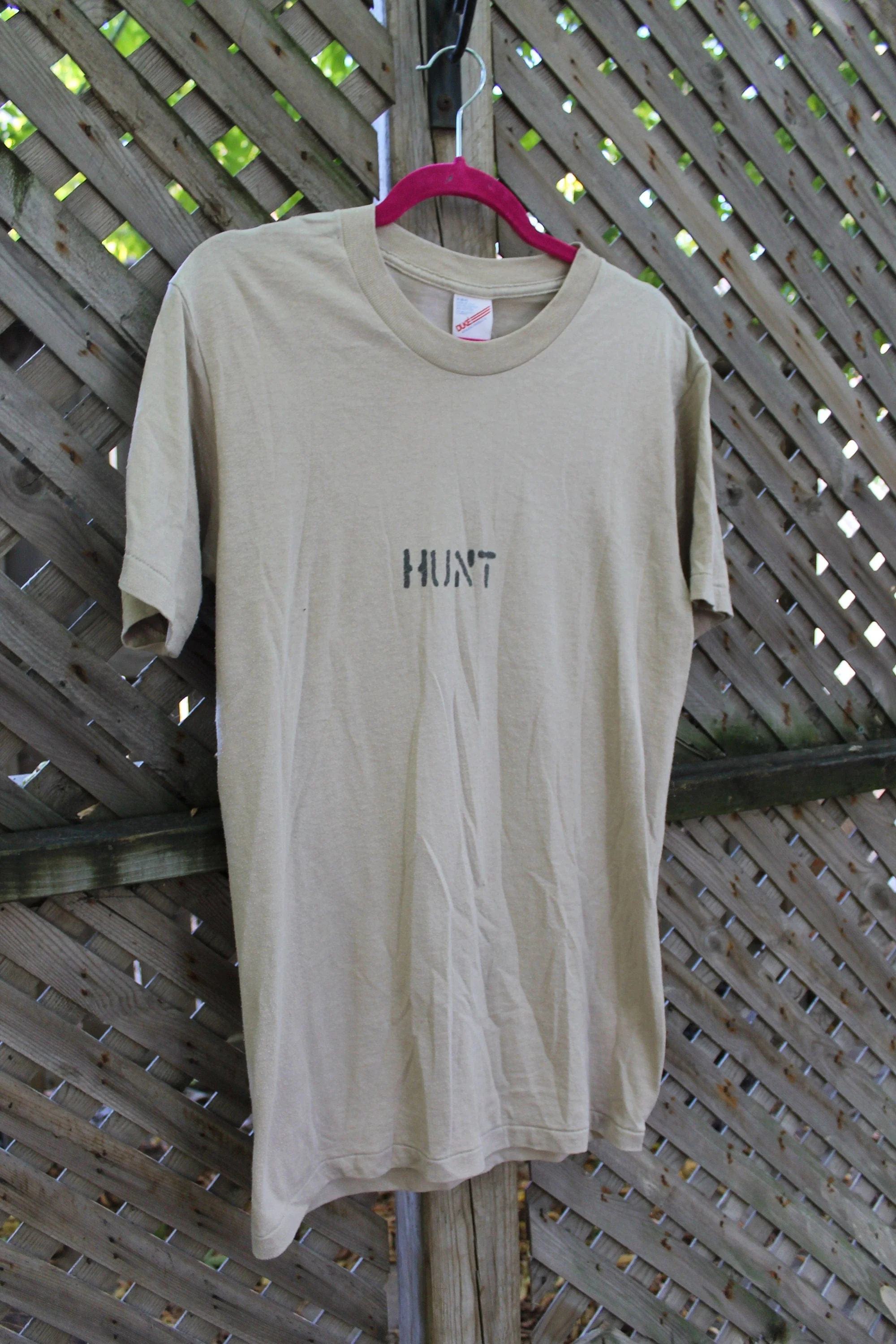 Vintage 1980s Hunt Spell Out Graphic T-Shirt Men's Medium - Image 3