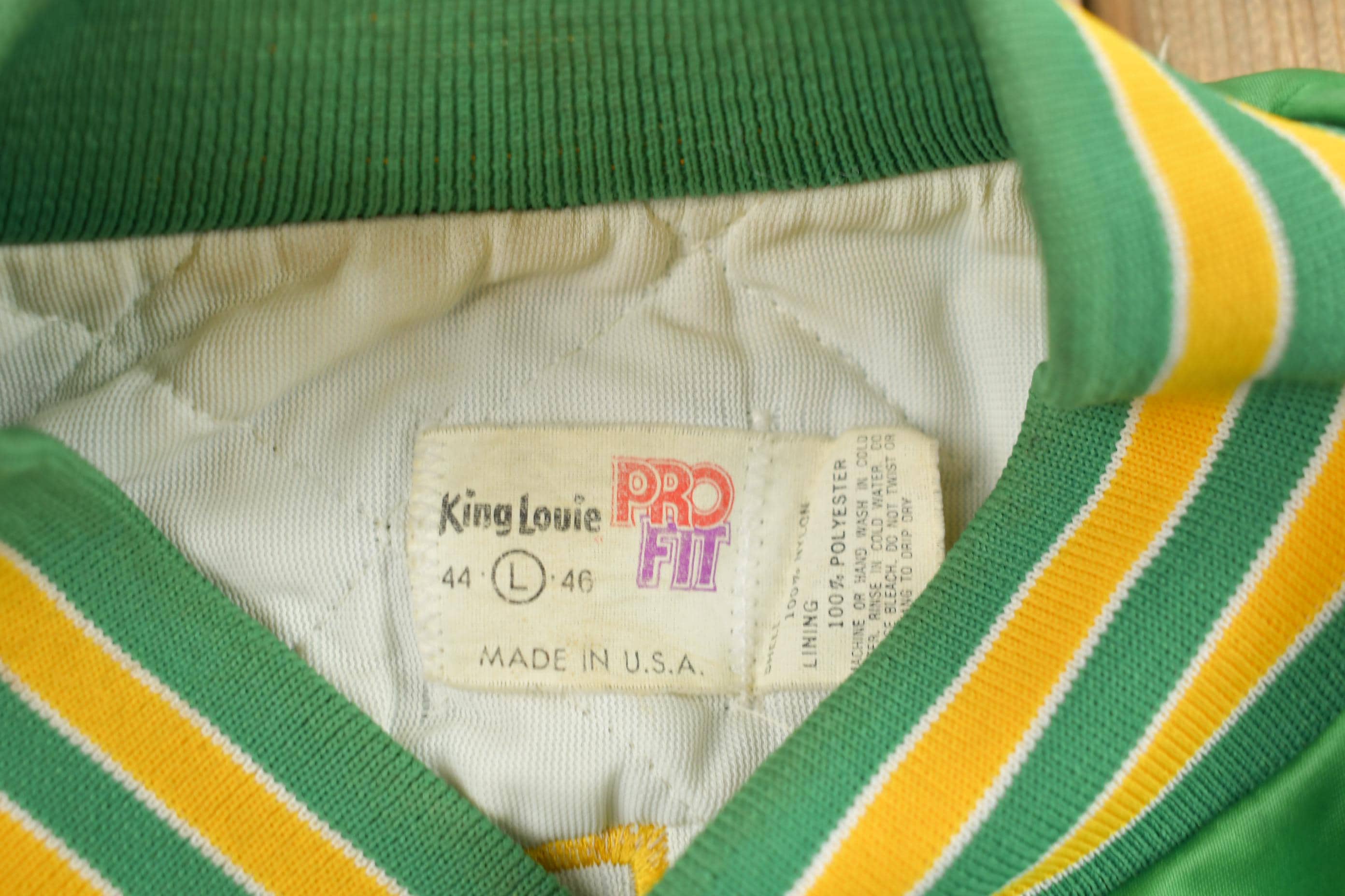 Vintage 1980s Kalona Iowa Satin Bomber Jacket Men's Medium - Image 3