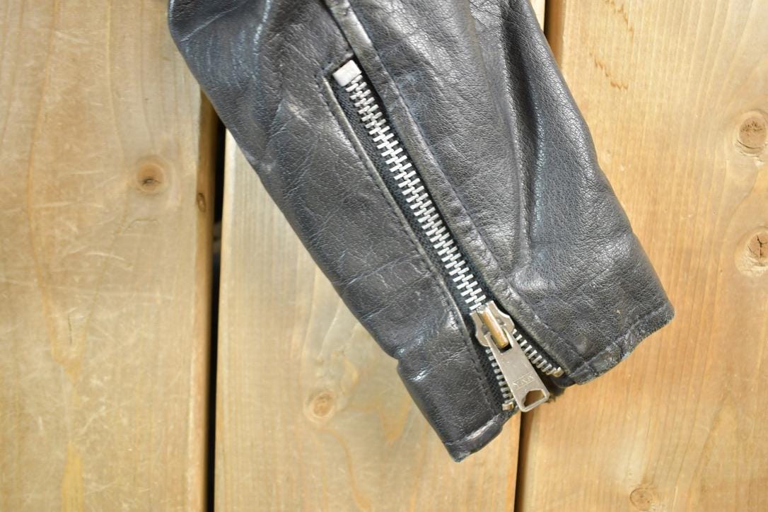Vintage 1980s Leather Gold Harley Davidson Motorcycle Perfectly Distressed Biker Jacket Made In USA - Image 7