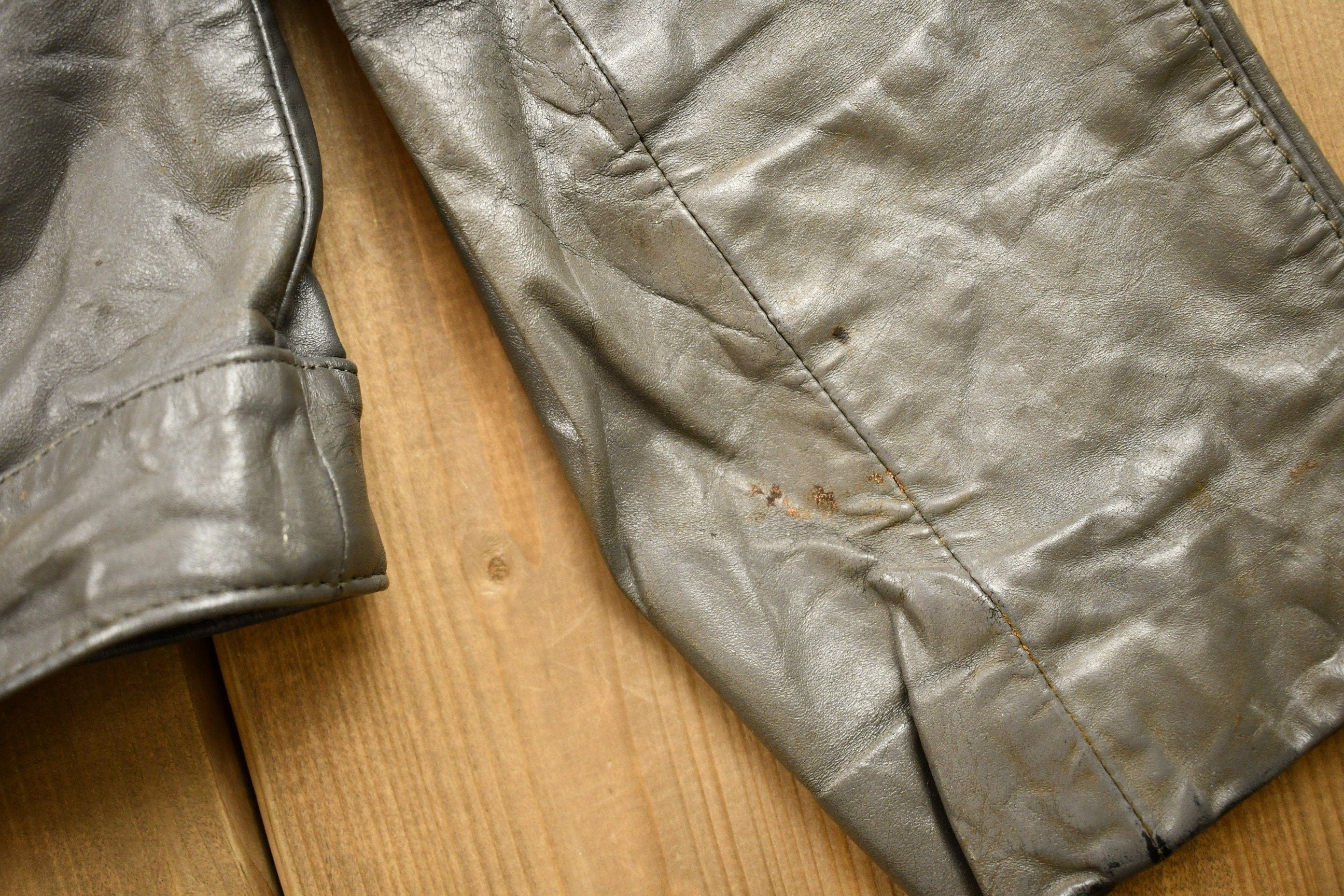 Vintage 1980s Leather Motorcycle JacketMen's Medium - Image 3