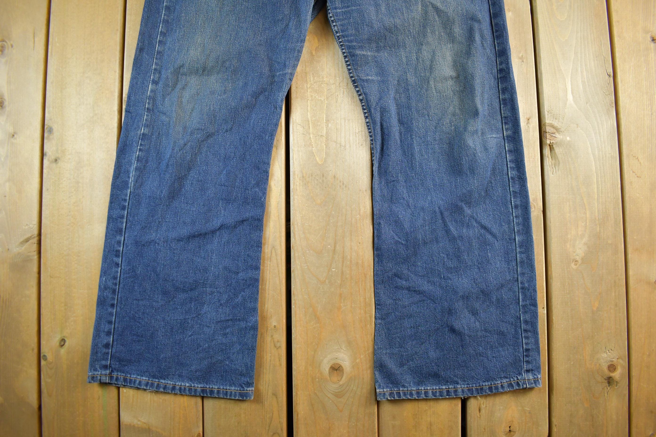 Vintage 1980s Levi's Orange Tab Bell Bottom Flare Denim Jeans Men's Men's 38 x 31 - Image 3