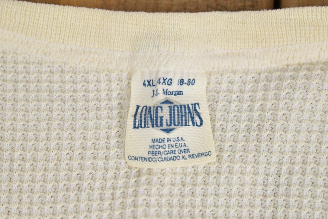 Vintage 1980s Long Johns Waffle Knit Long Sleeve Men's 4XL - Image 3