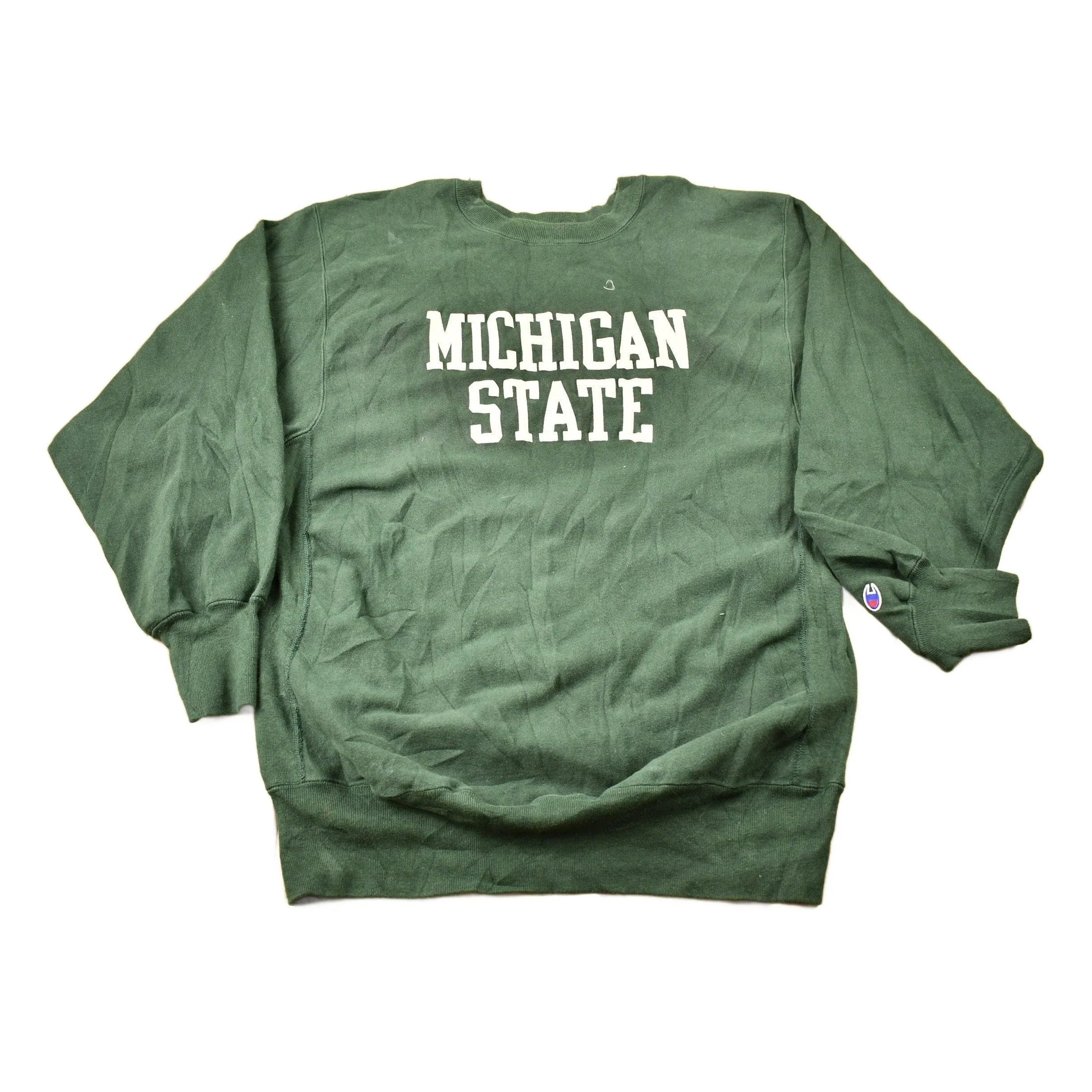 Vintage 1980s Michigan State University Champion Reverse Weave Warmup Crewneck Men's XL