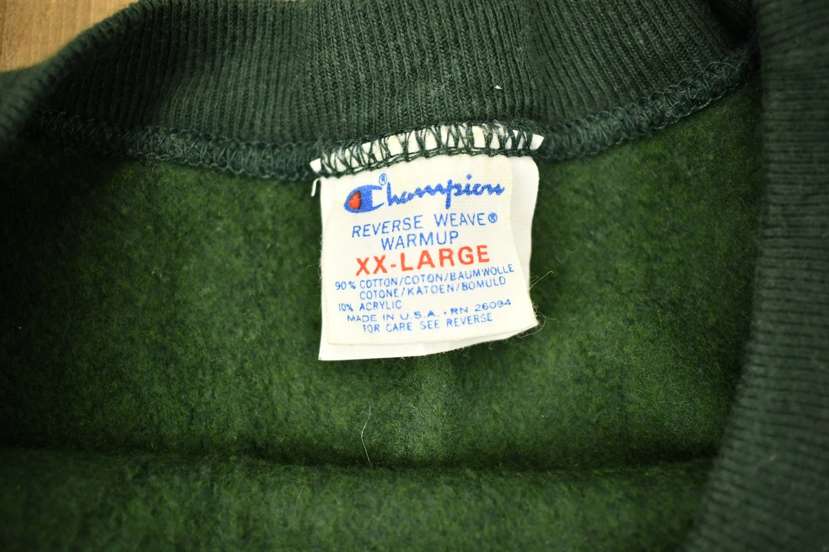 Vintage 1980s Michigan State University Champion Reverse Weave Warmup Crewneck Men's XL - Image 6