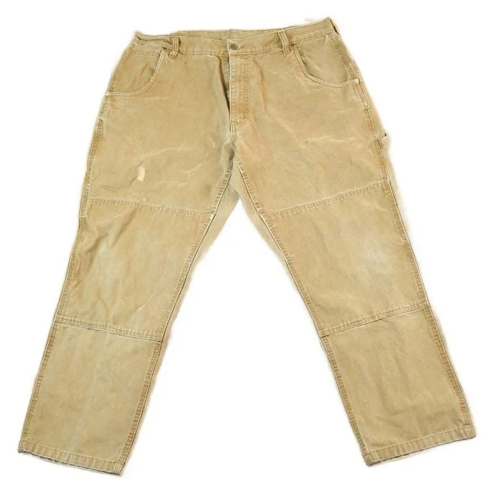 Vintage 1980s Mickey Lakin Double Knee Tan Denim Work Jeans Men's 38 x 27