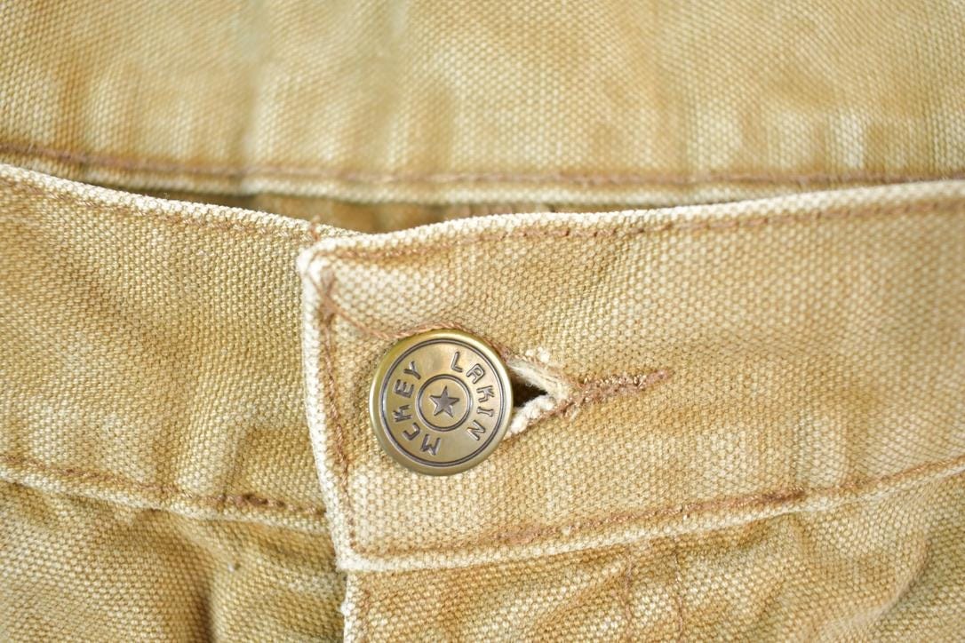 Vintage 1980s Mickey Lakin Double Knee Tan Denim Work Jeans Men's 38 x 27 - Image 3