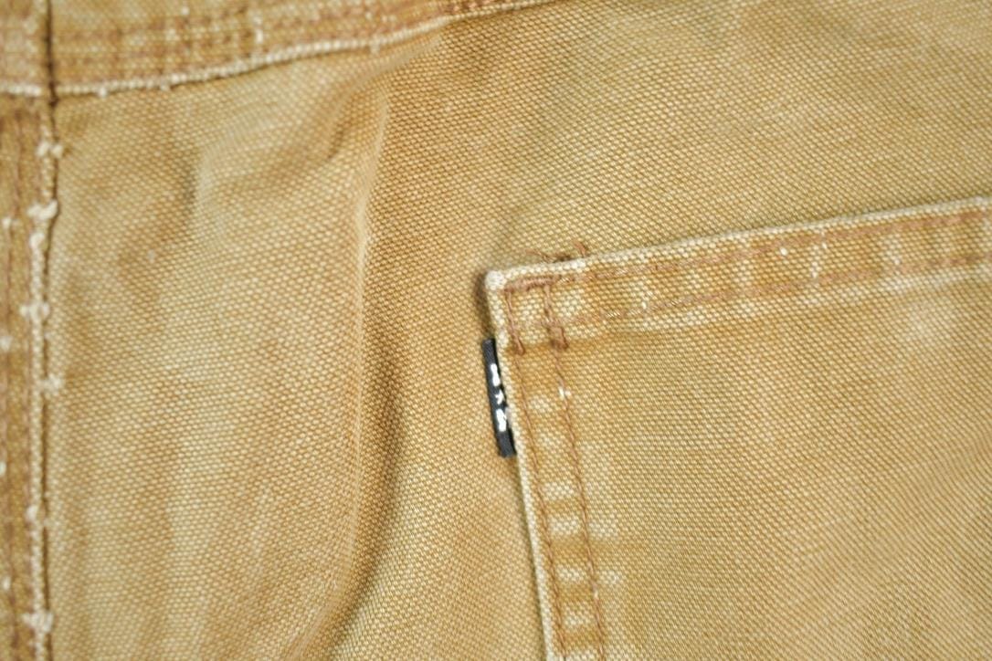 Vintage 1980s Mickey Lakin Double Knee Tan Denim Work Jeans Men's 38 x 27 - Image 5