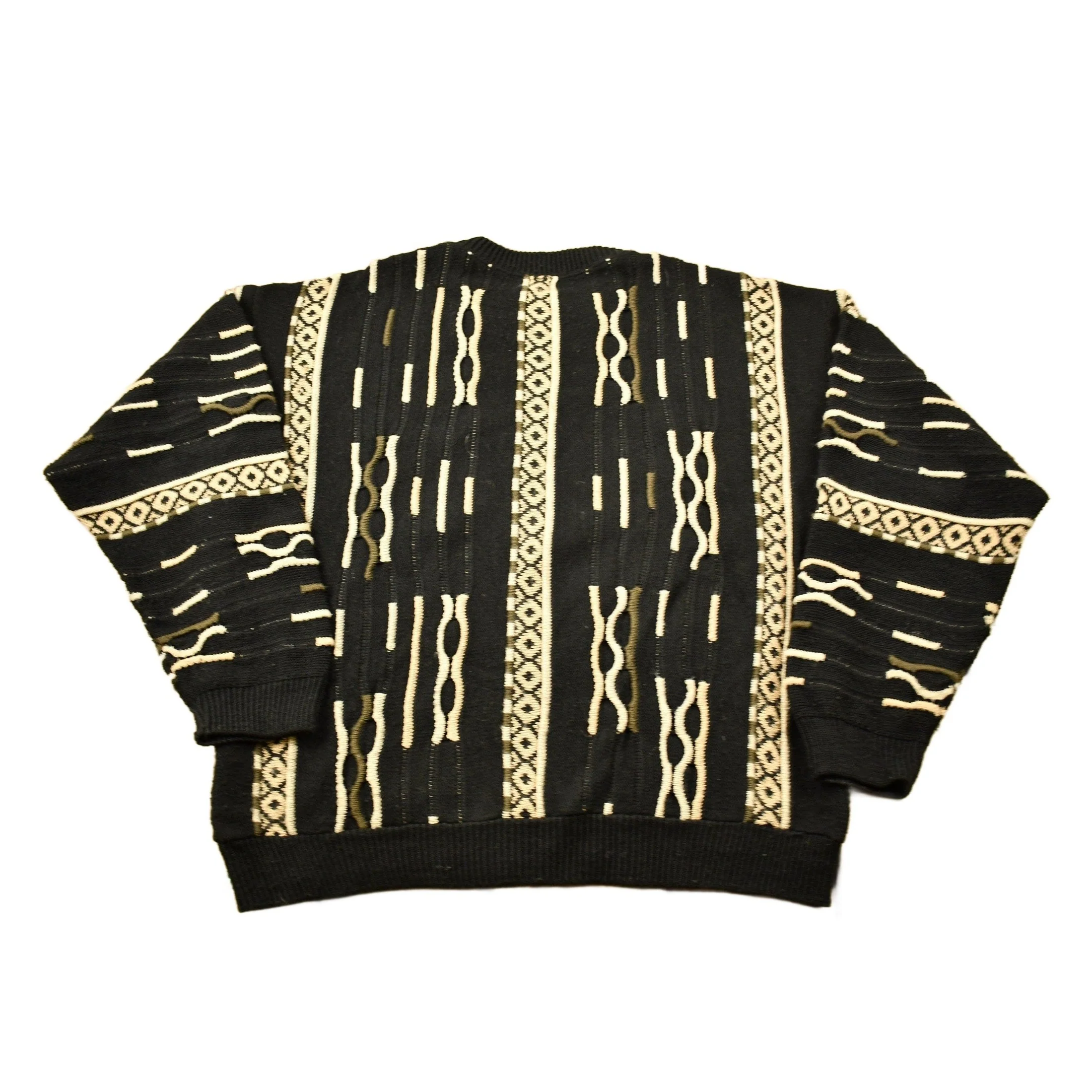 Vintage 1980s Milford Sportswear 3D Cable Knit Crewneck Sweater Men's Large - Image 2