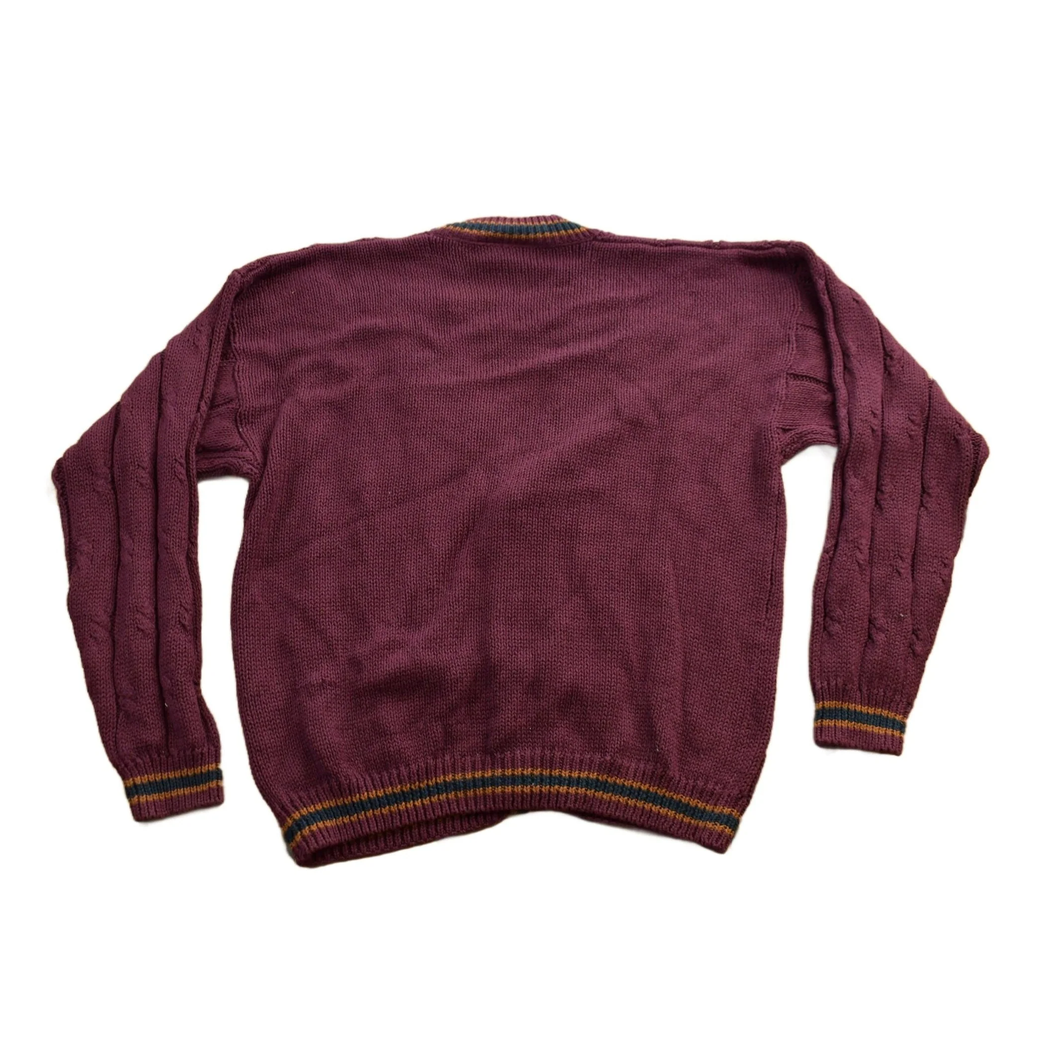 Vintage 1980s New River 3D Cable Knit Cardigan Sweater Men's Medium - Image 2
