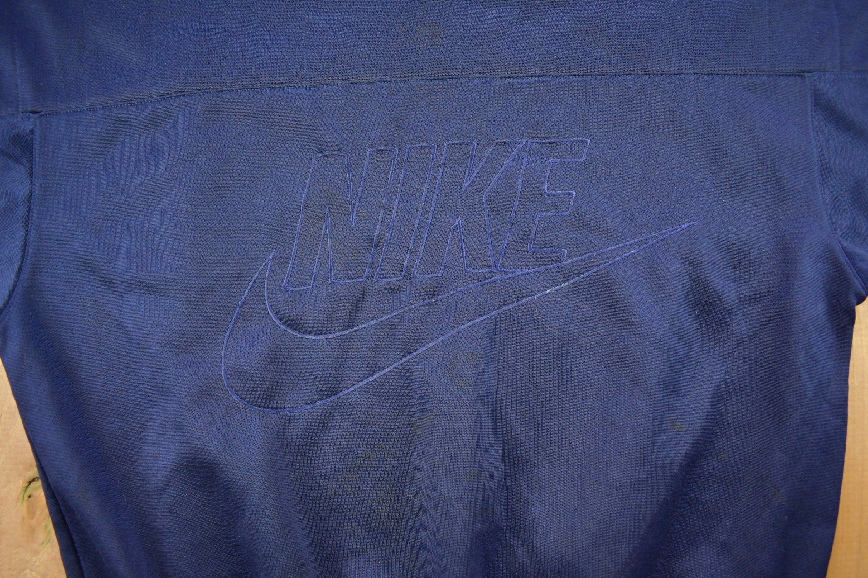 Vintage 1980s Nike Big Swoosh Jersey Like Crewneck Sweatshirt - Image 3