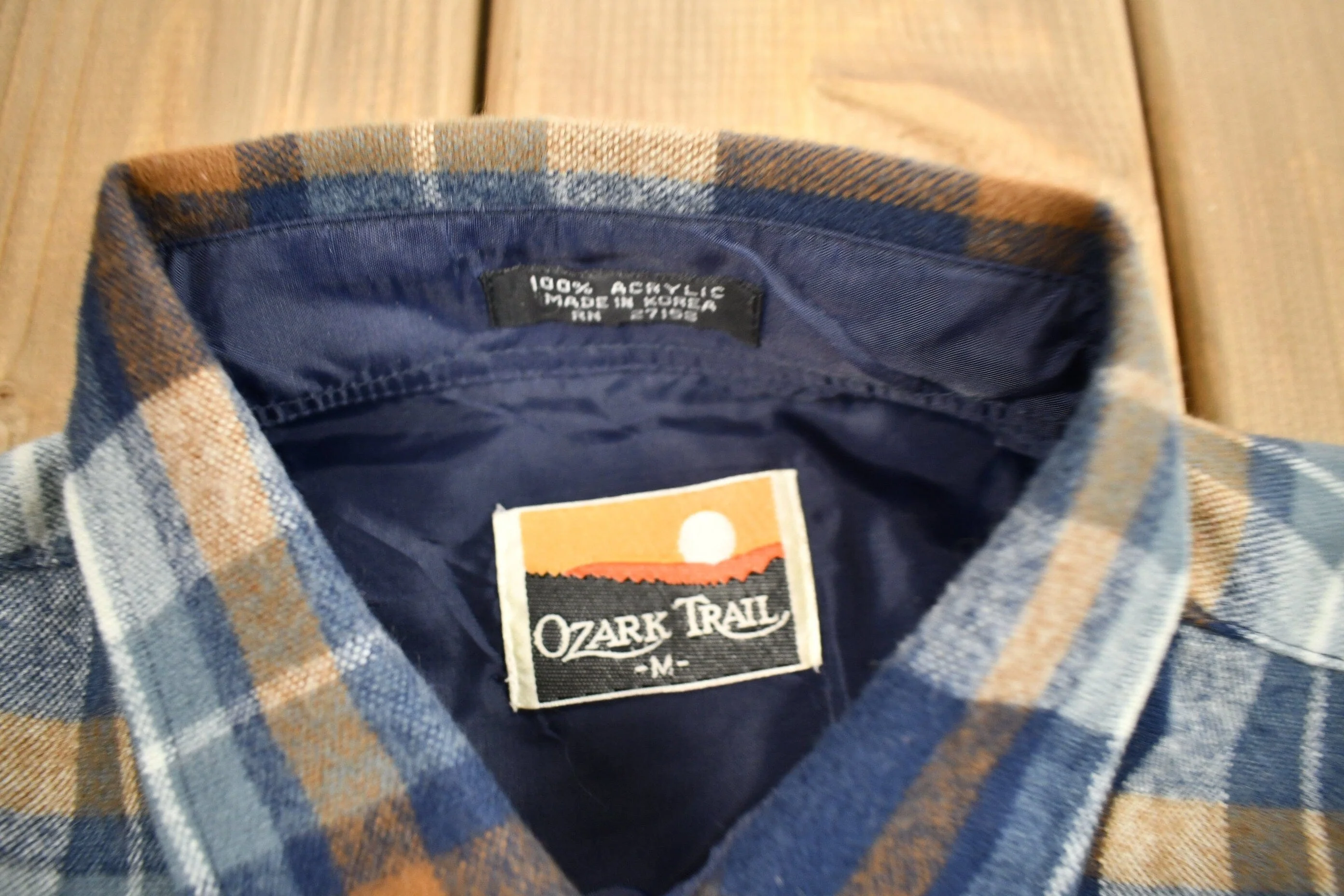 Vintage 1980s Ozark Trail Button Up Plaid Shirt Men's Medium - Image 3