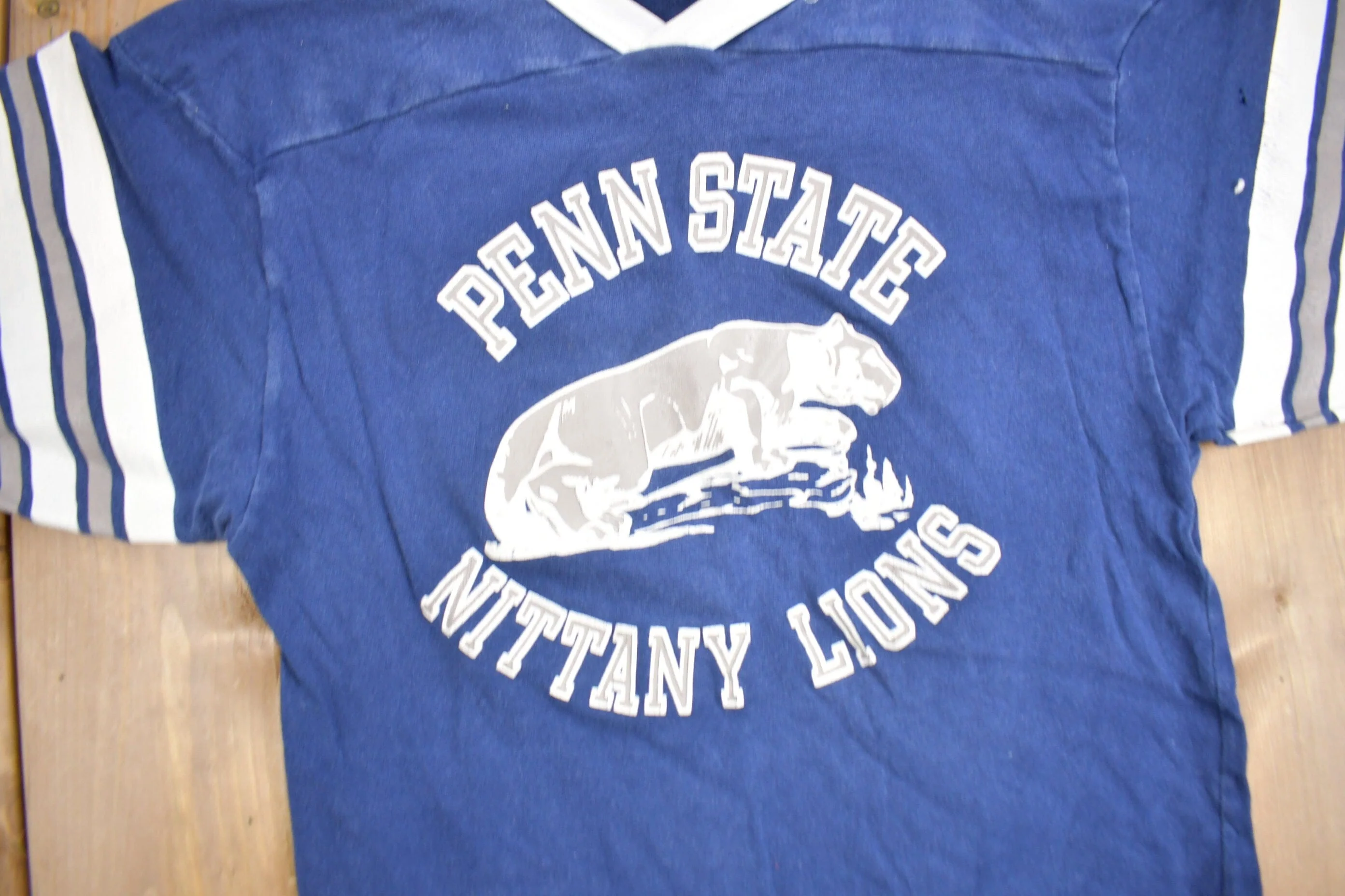 Vintage 1980s Penn State Nittany Lions Collegiate Jersey Raglan Jersey NCAA Tee Men's M - Image 3