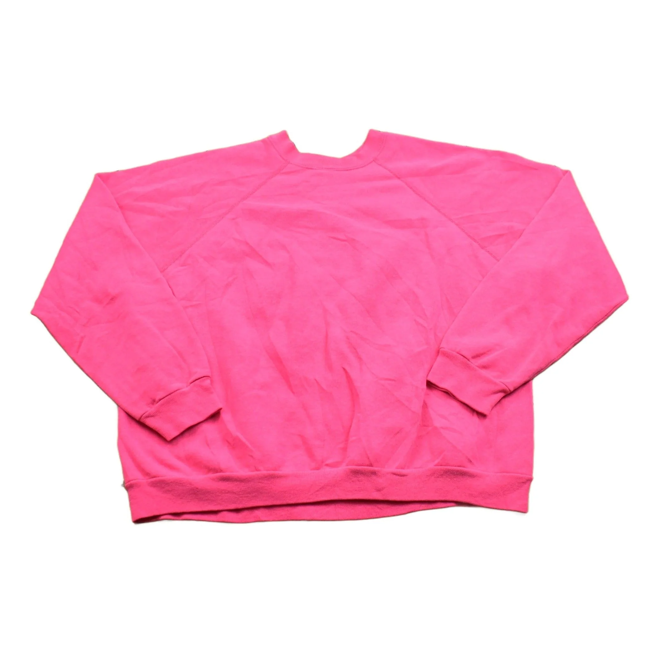 Vintage 1980s Pink Raglan Crewneck Sweatshirt Men's XL - Image 2