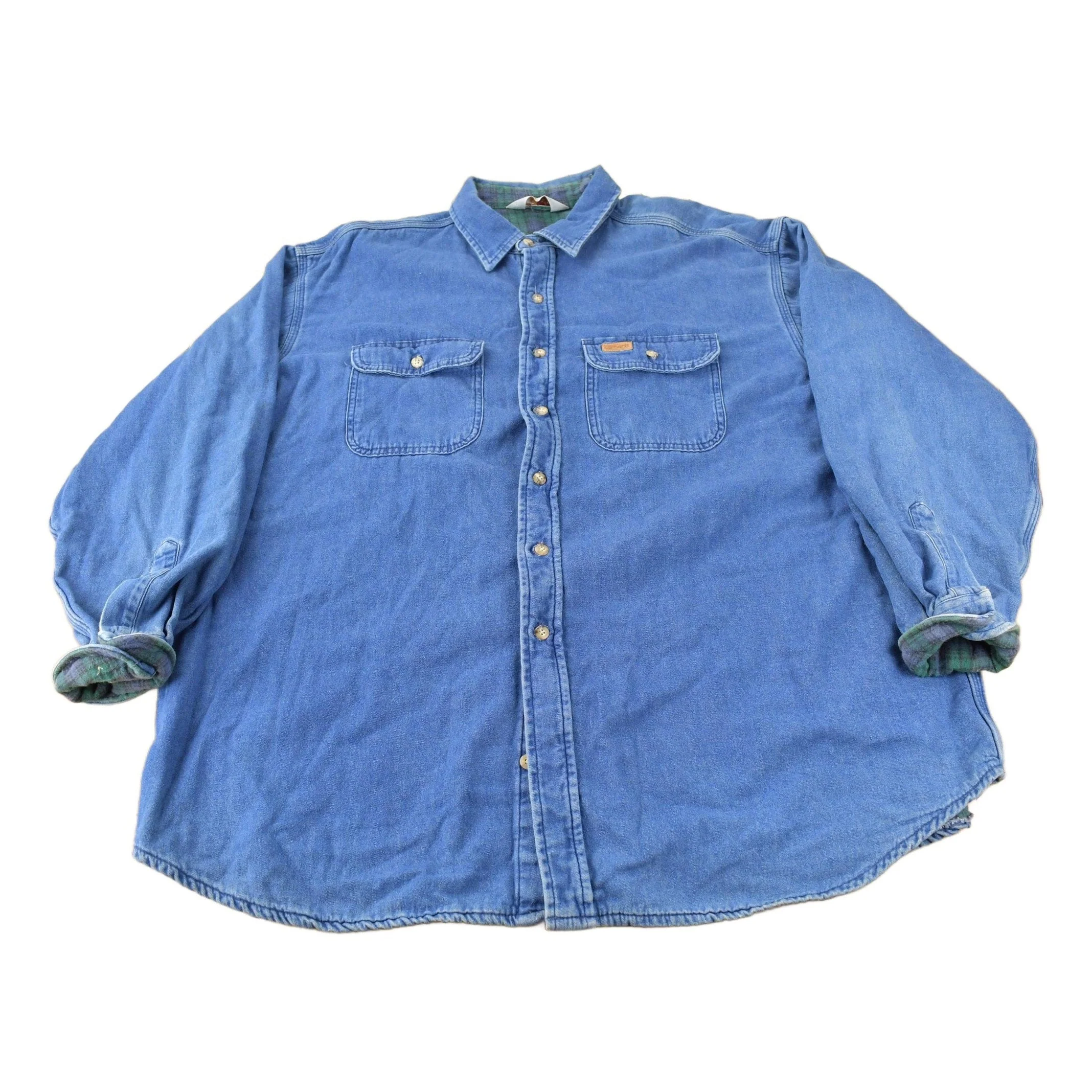 Vintage 1980s Plaid Lined Carhartt Rugged Outdoors Button Up Shirt Men's 2XL Tall Men's 2XL