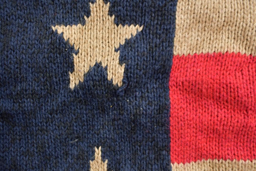 Vintage 1980s Quacker Factory American Flag Graphic Knitted Sweater Men's Medium - Image 4