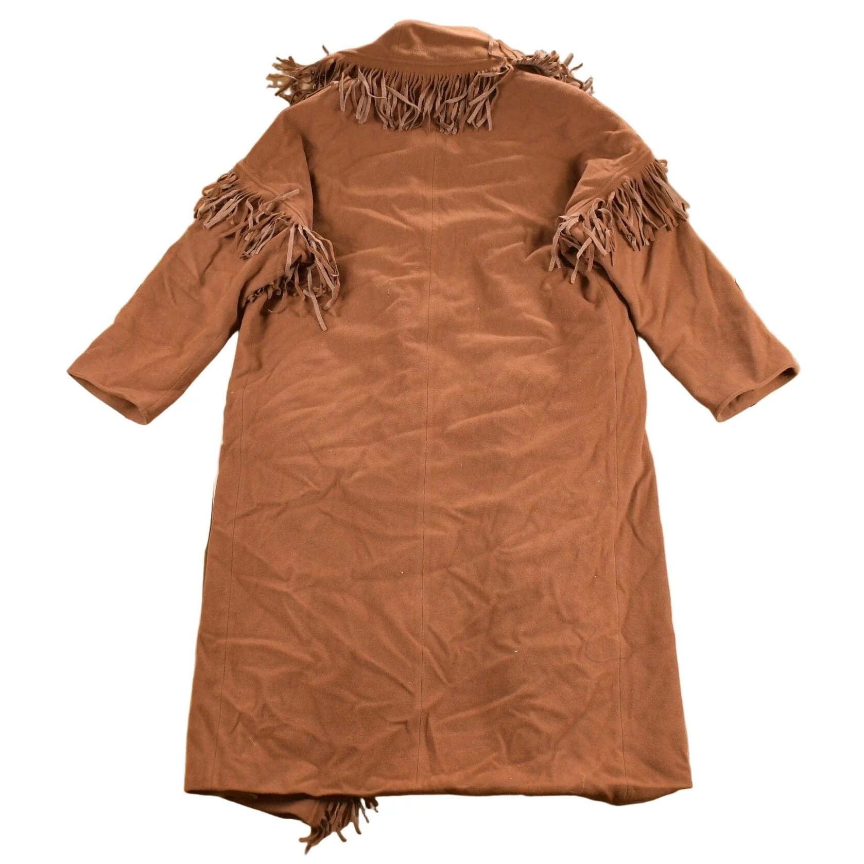 Vintage 1980s Raffinati Cashmere Fringe Full Length Coat - Image 2