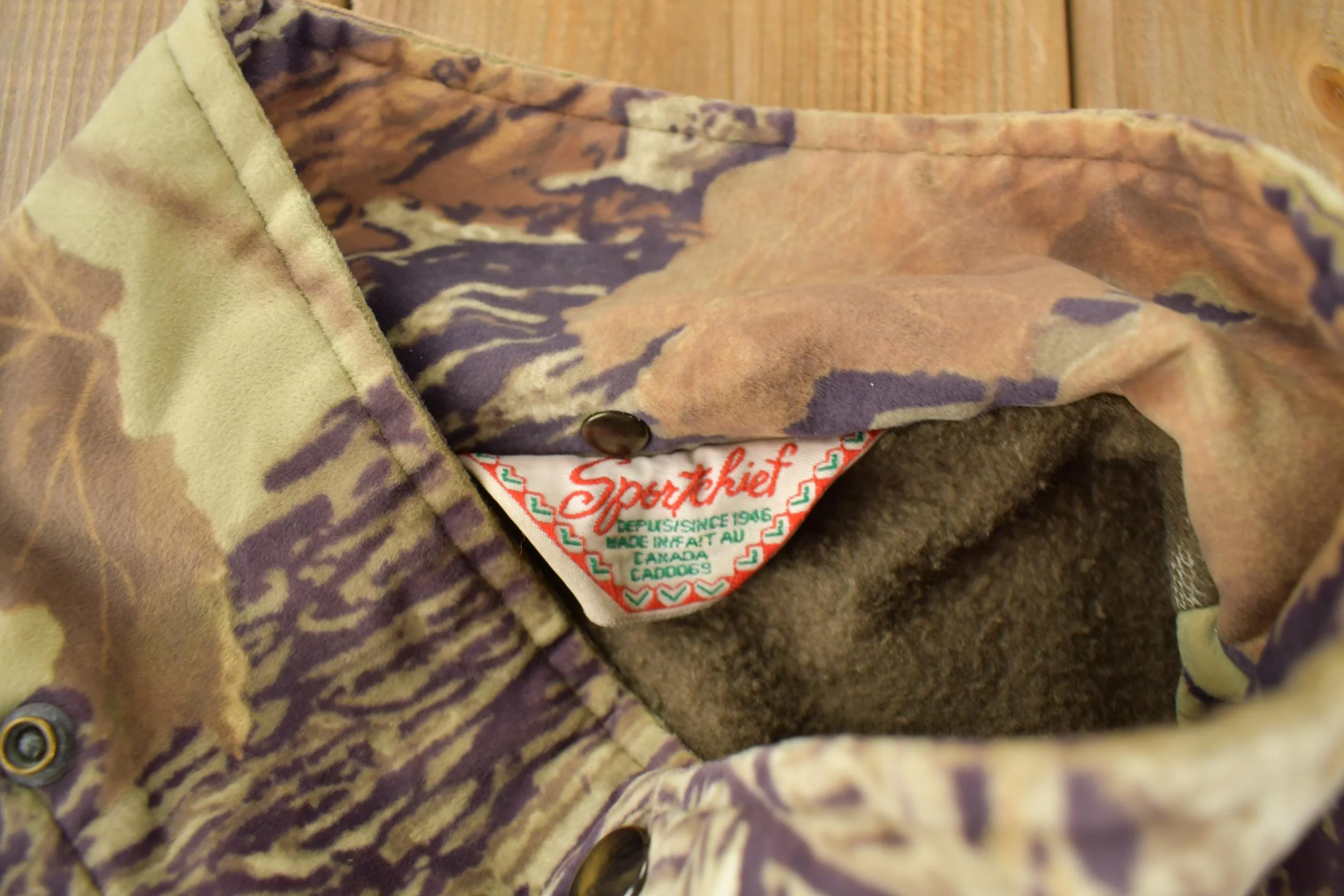 Vintage 1980s Real Tree Camo Sport Cheif Fleece Lined Jacket Men's 2XL - Image 5