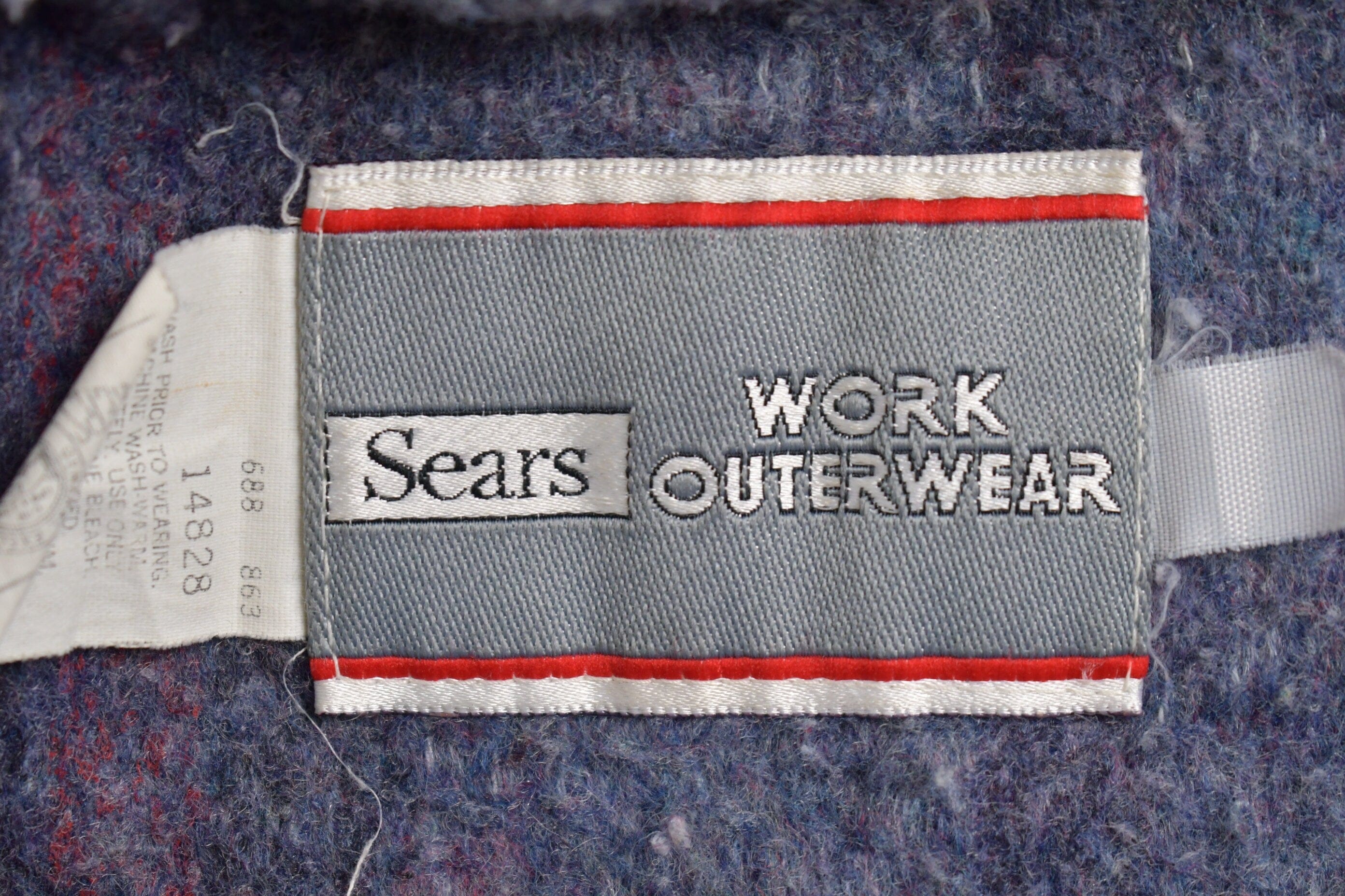 Vintage 1980s Sears Blanket Lined Denim Chore Jacket Men's XL - Image 5