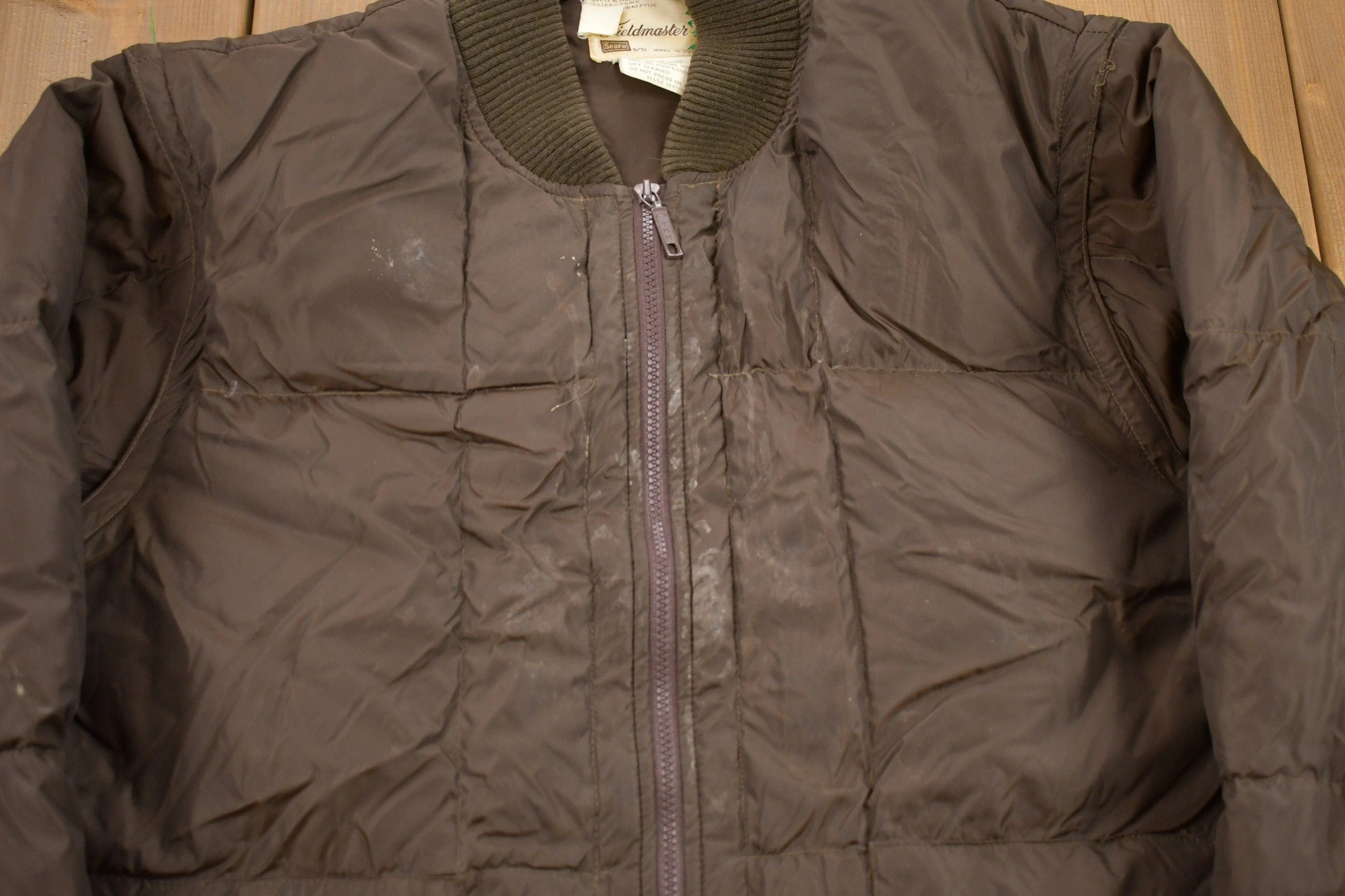 Vintage 1980s Sears Master Quilted Jacket Men's XL - Image 3