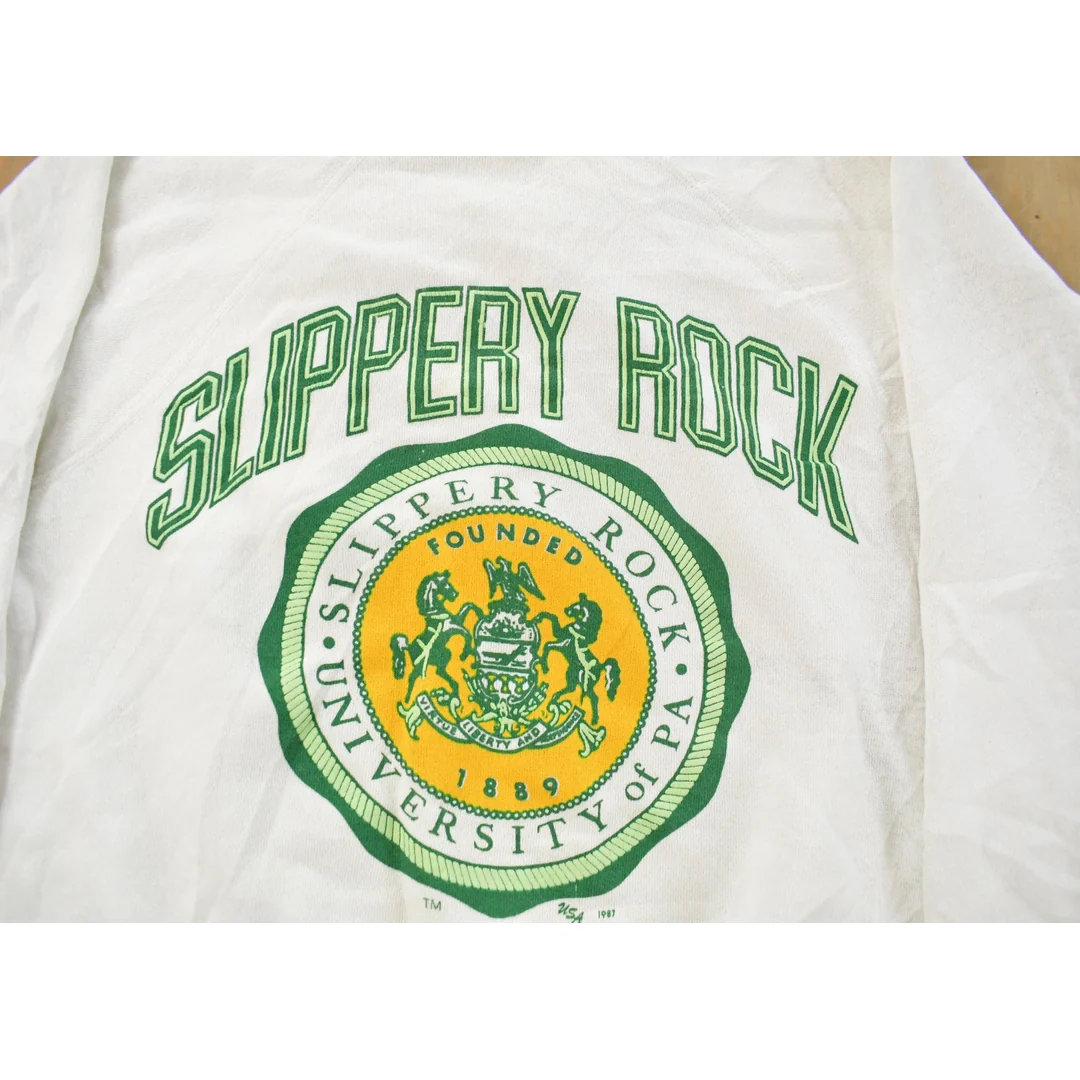 Vintage 1980s Slippery Rock University Crewneck Sweatshirt Men's Medium - Image 3