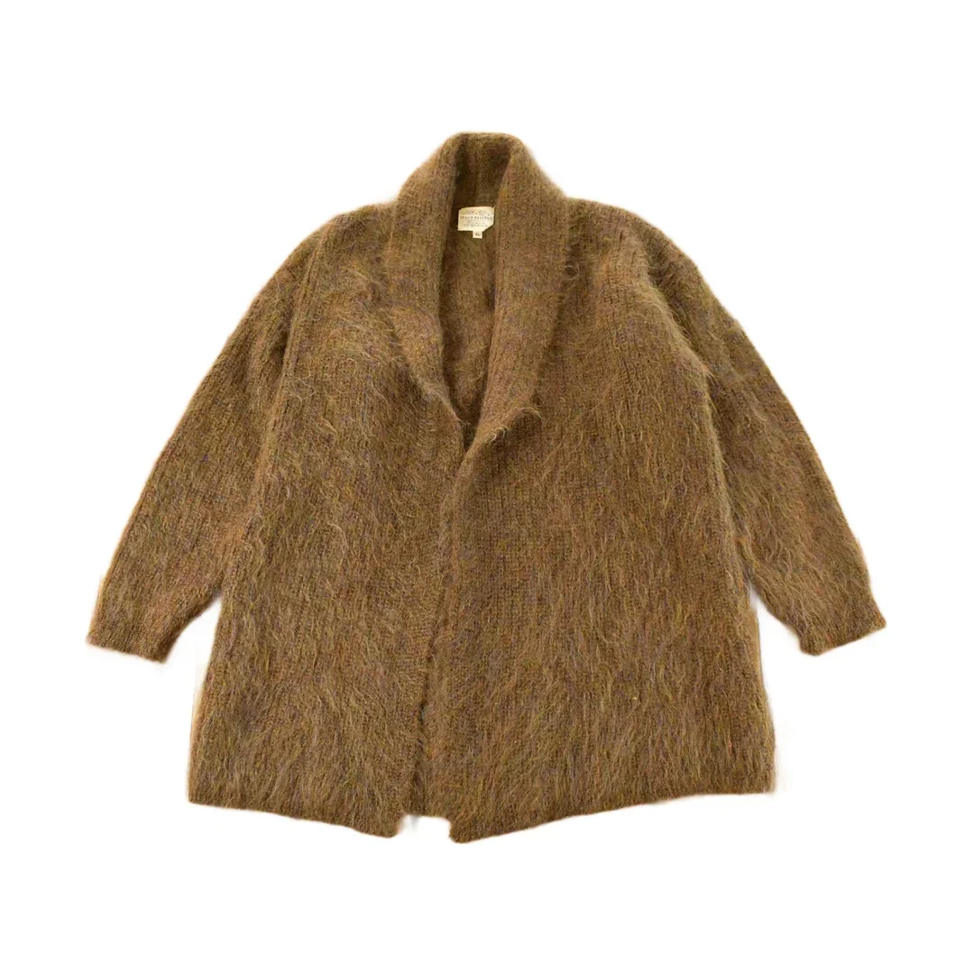 Vintage 1980s Susan Bristol Knit Cardigan Mohair Wool Sweater Women's XL
