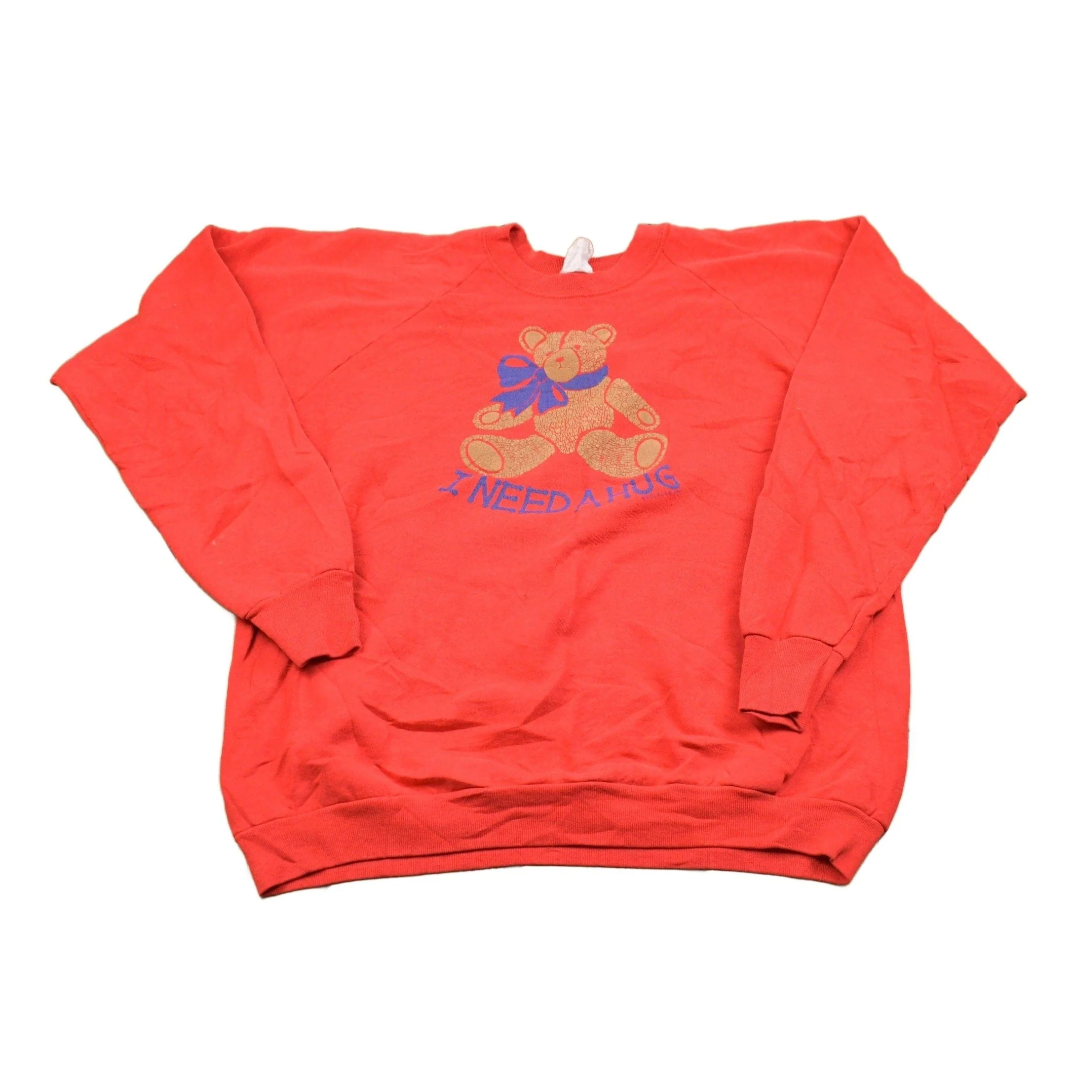 Vintage 1980s Teddy Bear Hug Crewneck Sweatshirt Men's Large