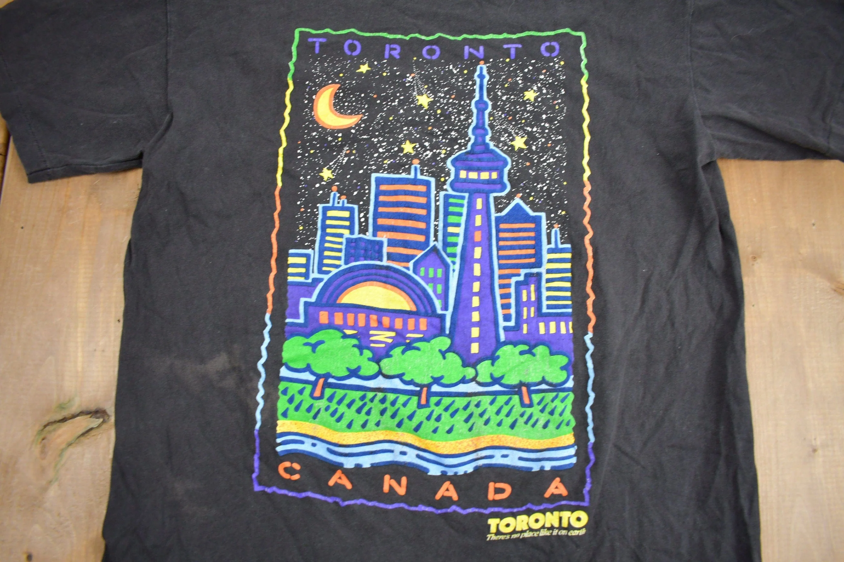 Vintage 1980s Toronto Canada Graphic Souvenir T Shirt Men's Large - Image 3