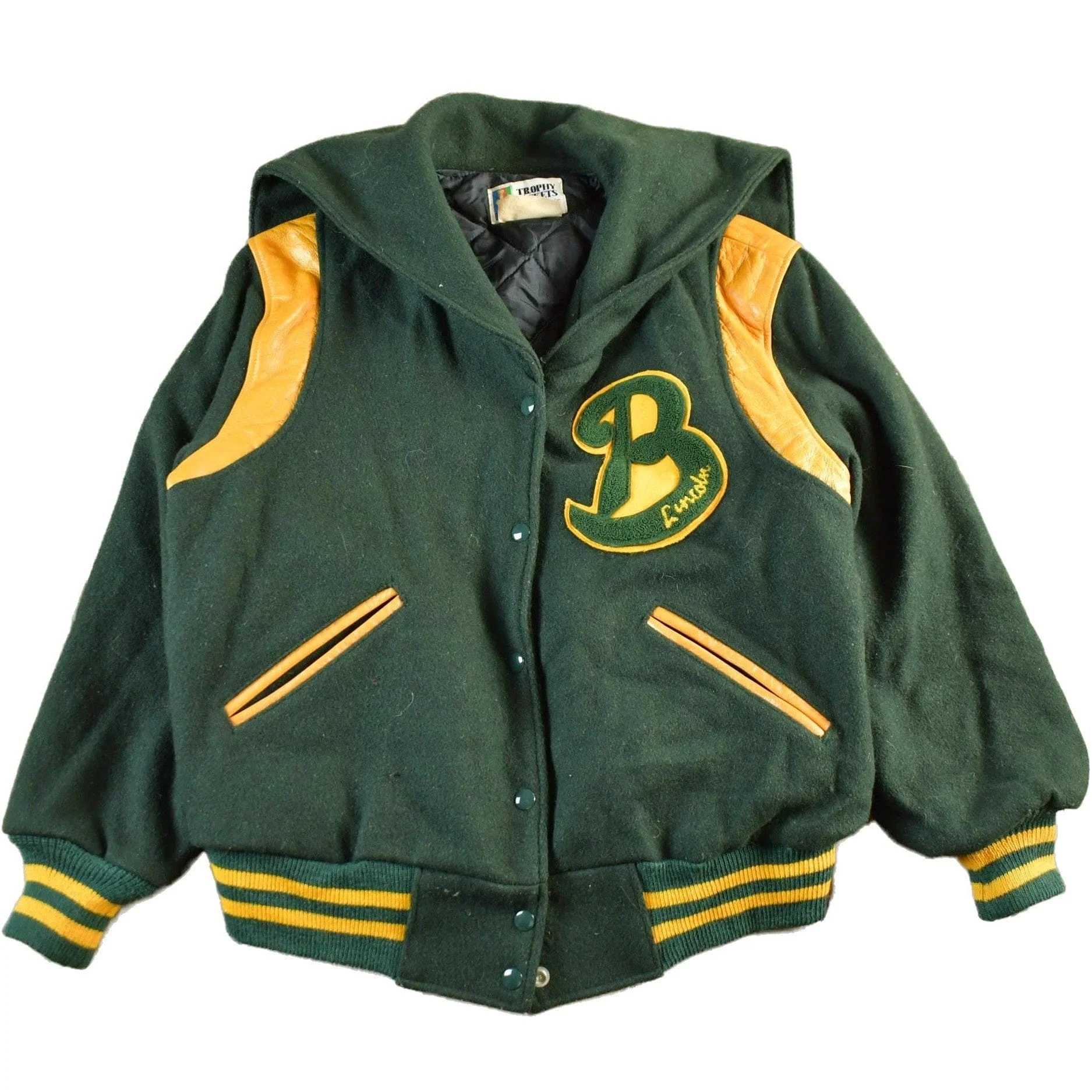 Vintage 1980s Trophy Jackets Lincoln Bears Collegiate Wool Letterman Varsity Jacket Youth XL