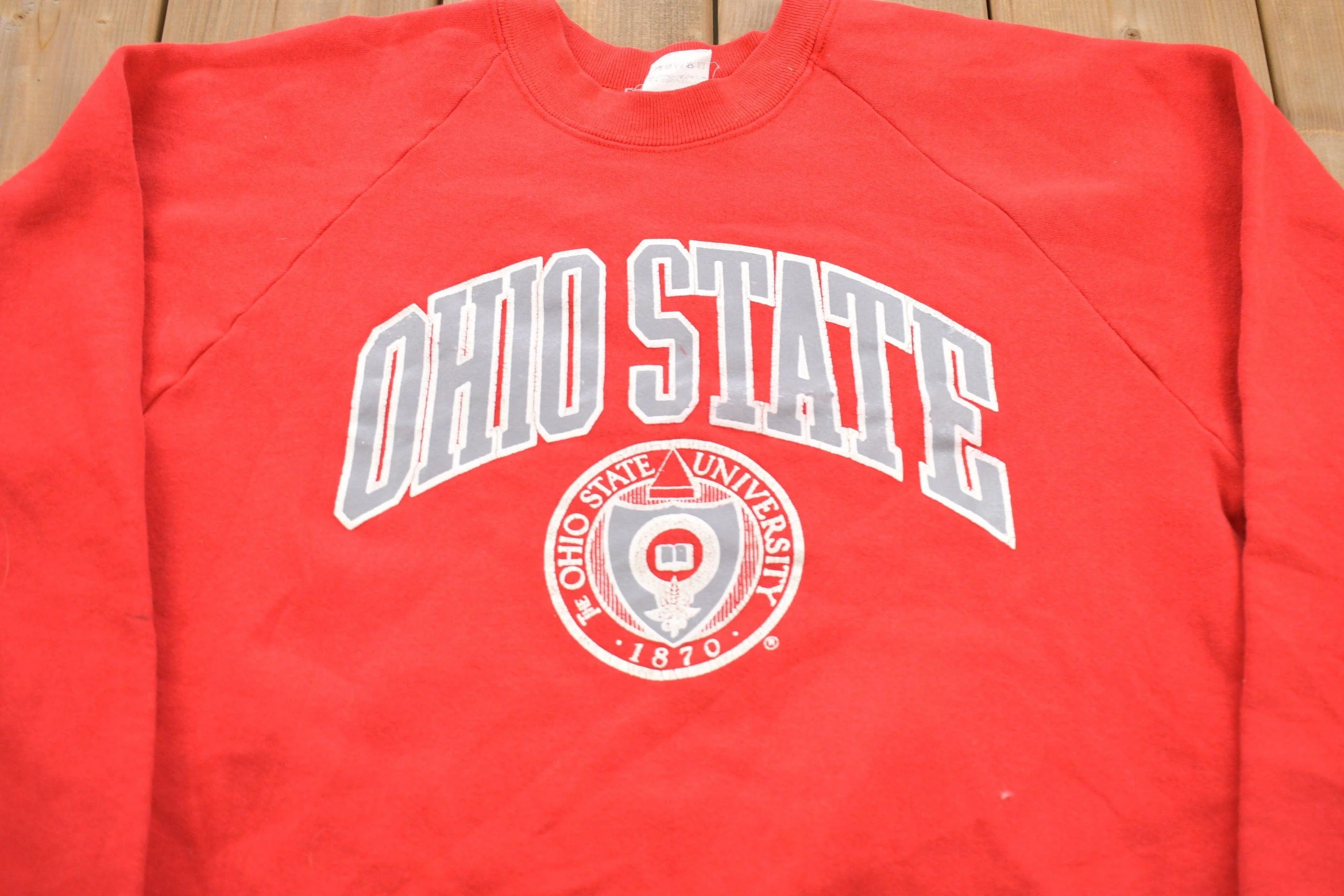 Vintage 1980s University of Ohio State Buckeyes Graphic Collegiate Crewneck Men's M - Image 3