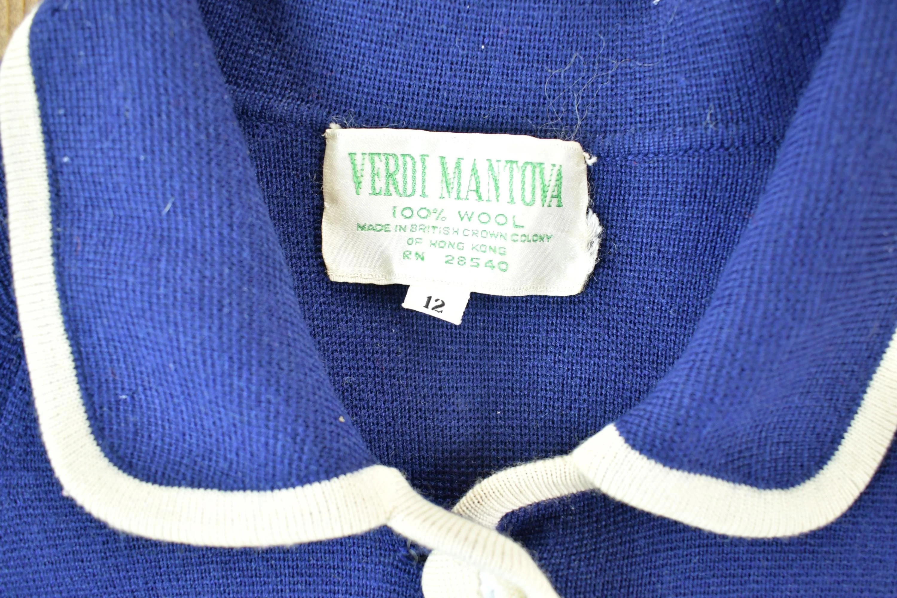 Vintage 1980s Verdi Mantova Wool Knit Cardigan Sweater Women's Medium - Image 4