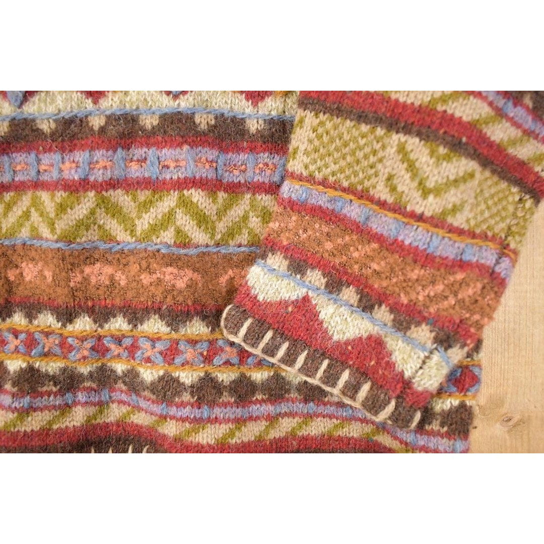 Vintage 1980s Woolrich Abstract Knit V Neck Sweater Women's S - Image 3