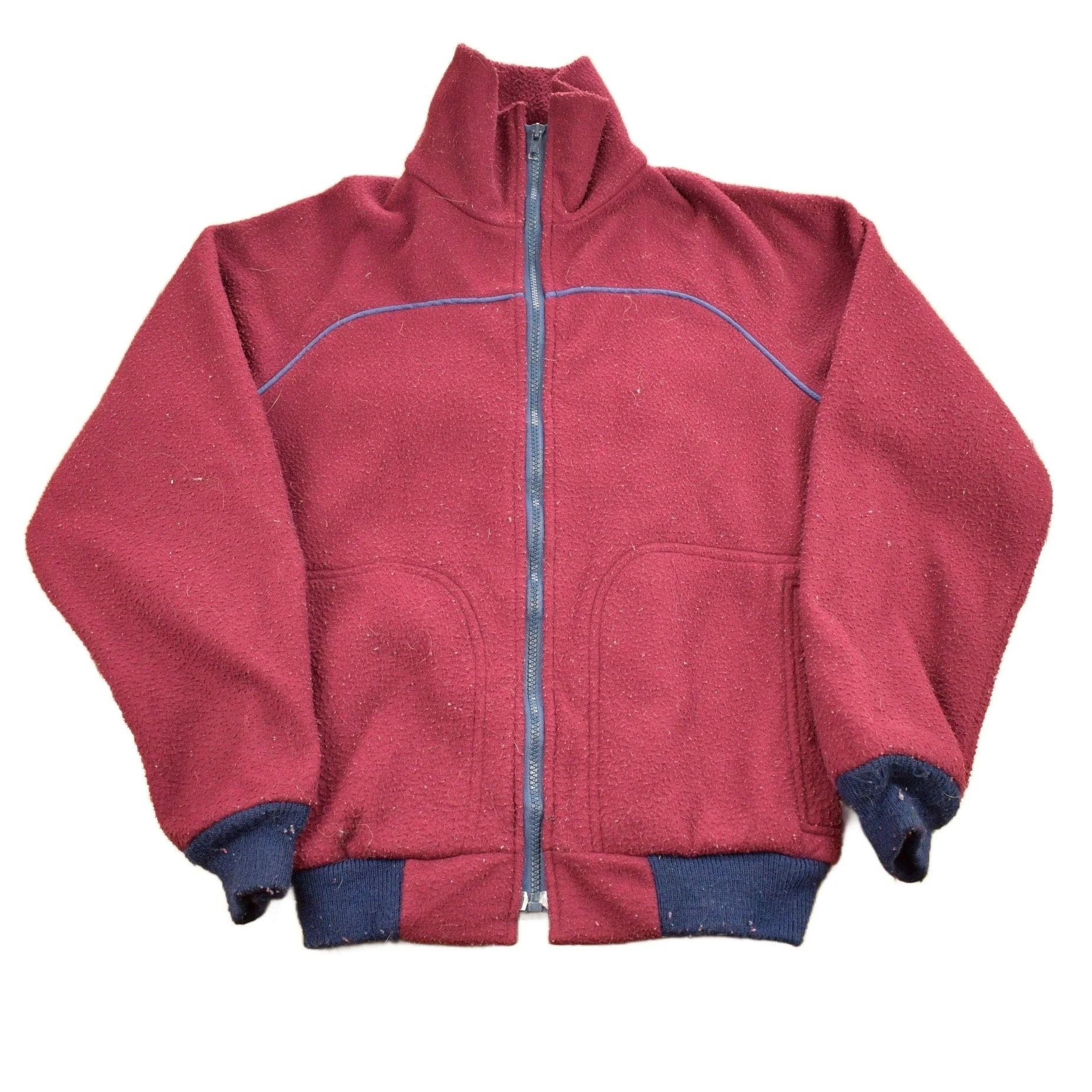 Vintage 1980s Woolrich Fleece Zip Up Sweater Men's Small
