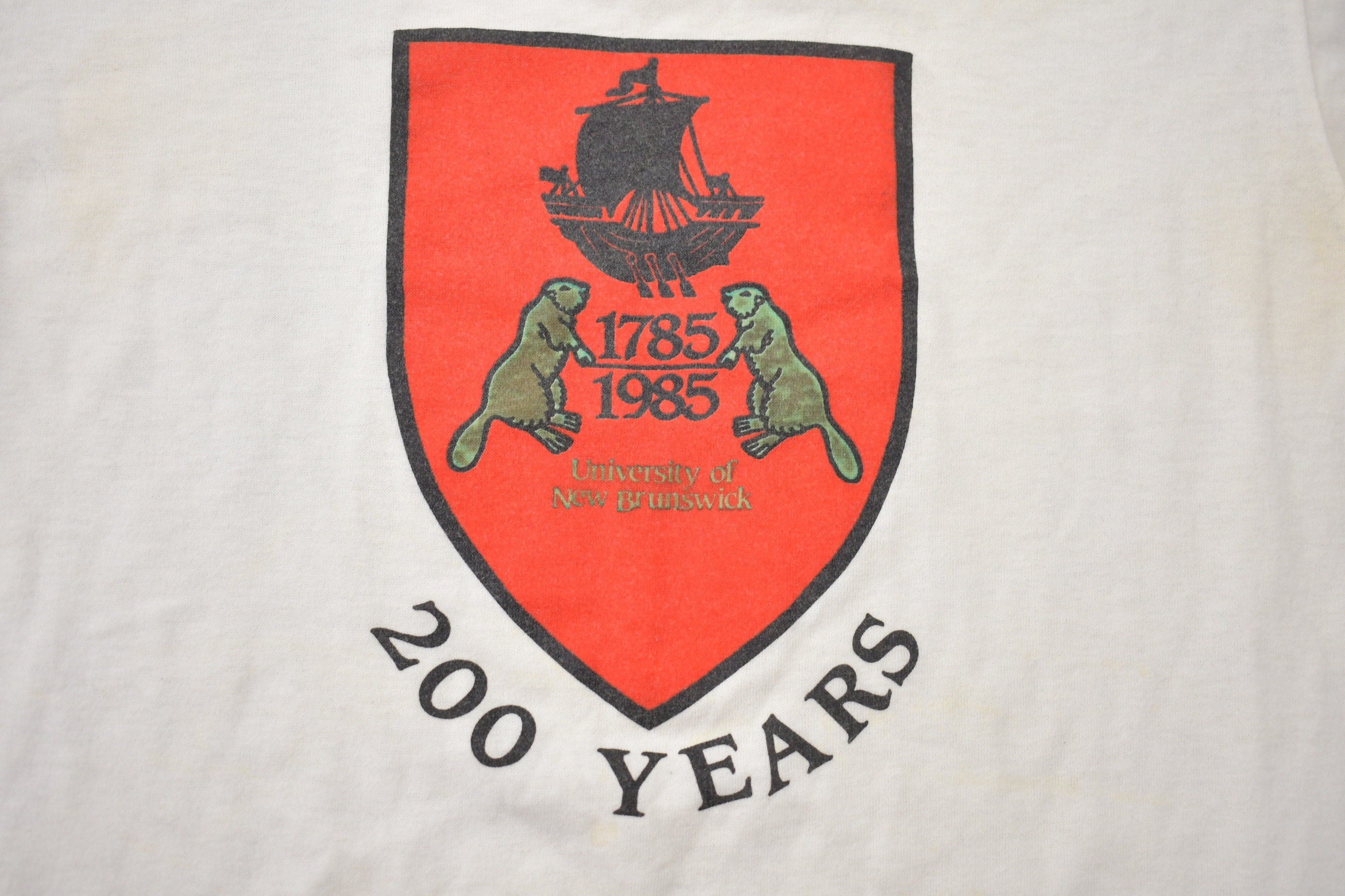 Vintage 1985 University of New Brunswick Collegiate Ringer T-Shirt Men's S - Image 3