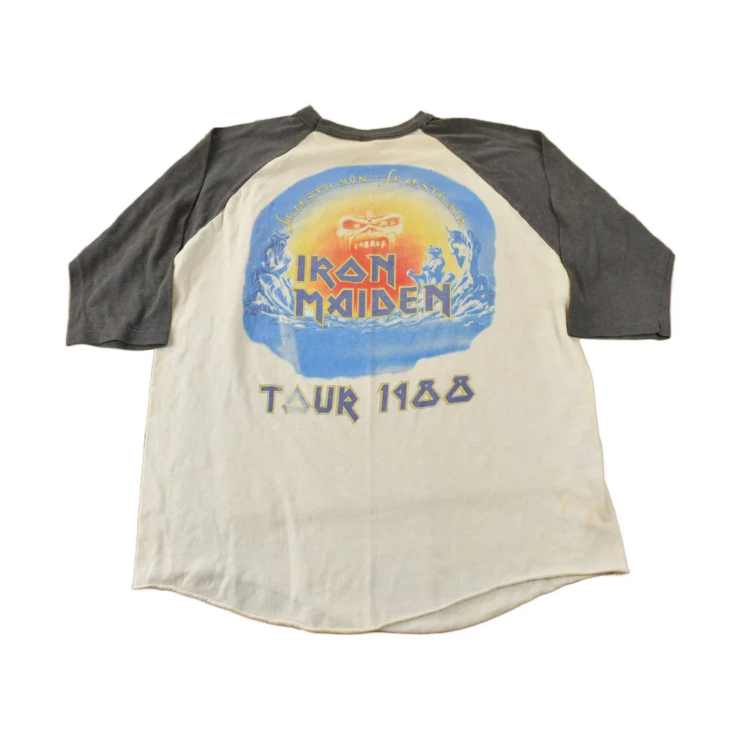 Vintage 1988 Iron Maiden Seventh Son Of A Seventh Son Raglan Band Tee Made In USA - Image 2