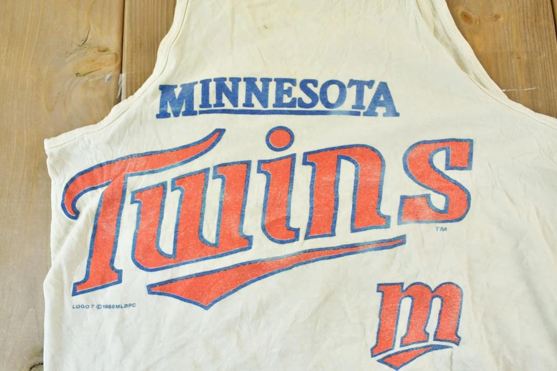 Vintage 1988 Logo 7 Minnesota Twins MLB Graphic Tank Top Men's Small - Image 3