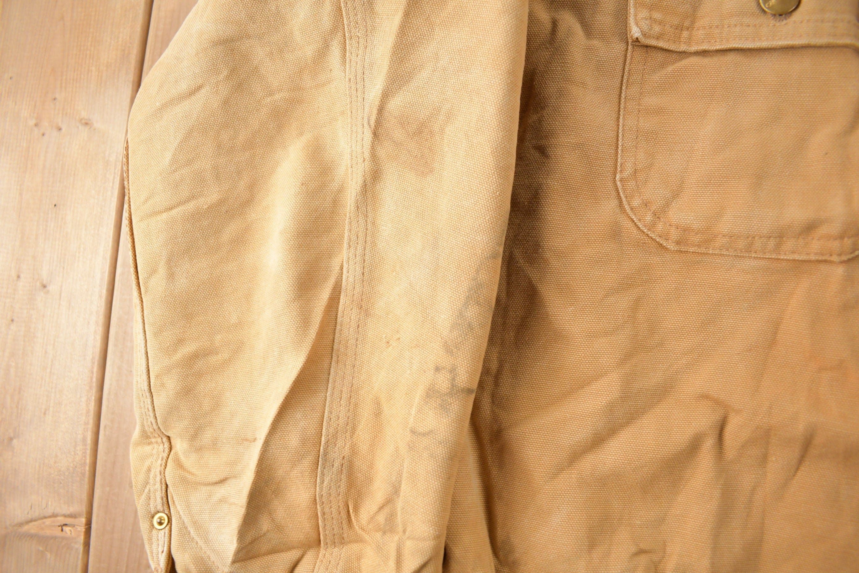 Vintage 1989 Carhartt 100 Years Blanket Lined Button Up Chore Coat Men's Large - Image 4