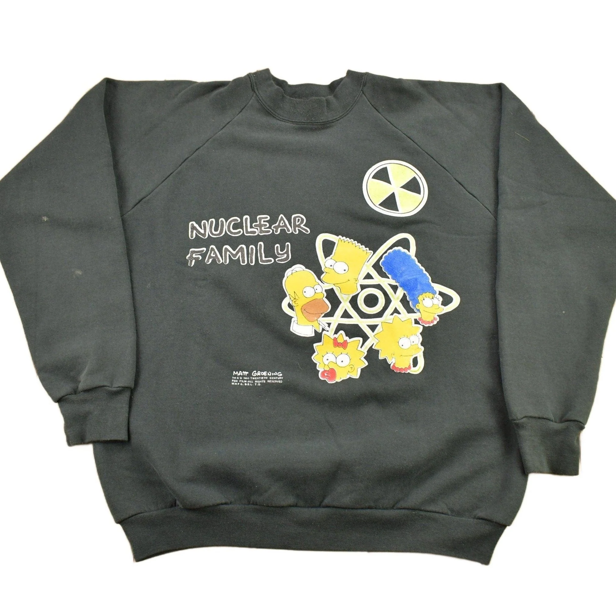 Vintage 1990 The Simpsons Nuclear Family Graphic Crewneck Sweatshirt Men's Large