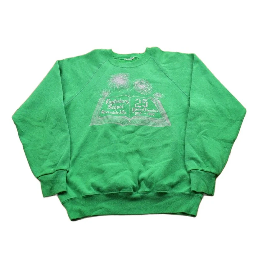 Vintage 1990s 25th Anniversary Canterbury School Greendale Wisconsin Crewneck Sweatshirt Men's Small