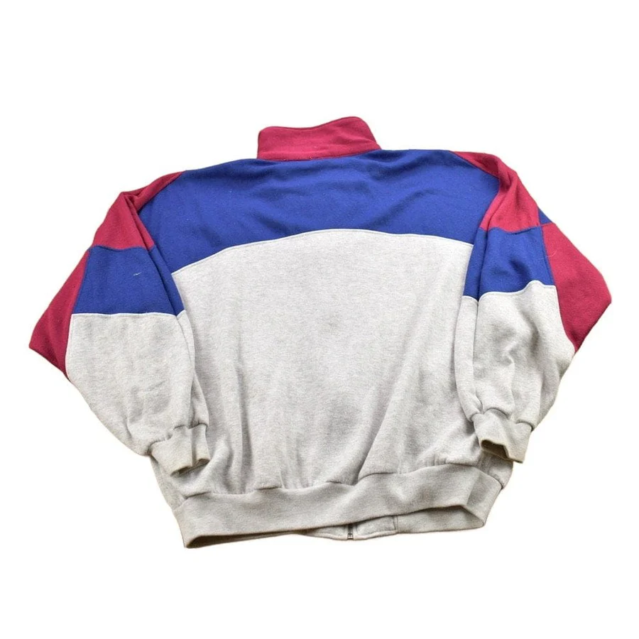 Vintage 1990s Active Wear Colour Block Zip Up Sweatshirt Men's Large - Image 2
