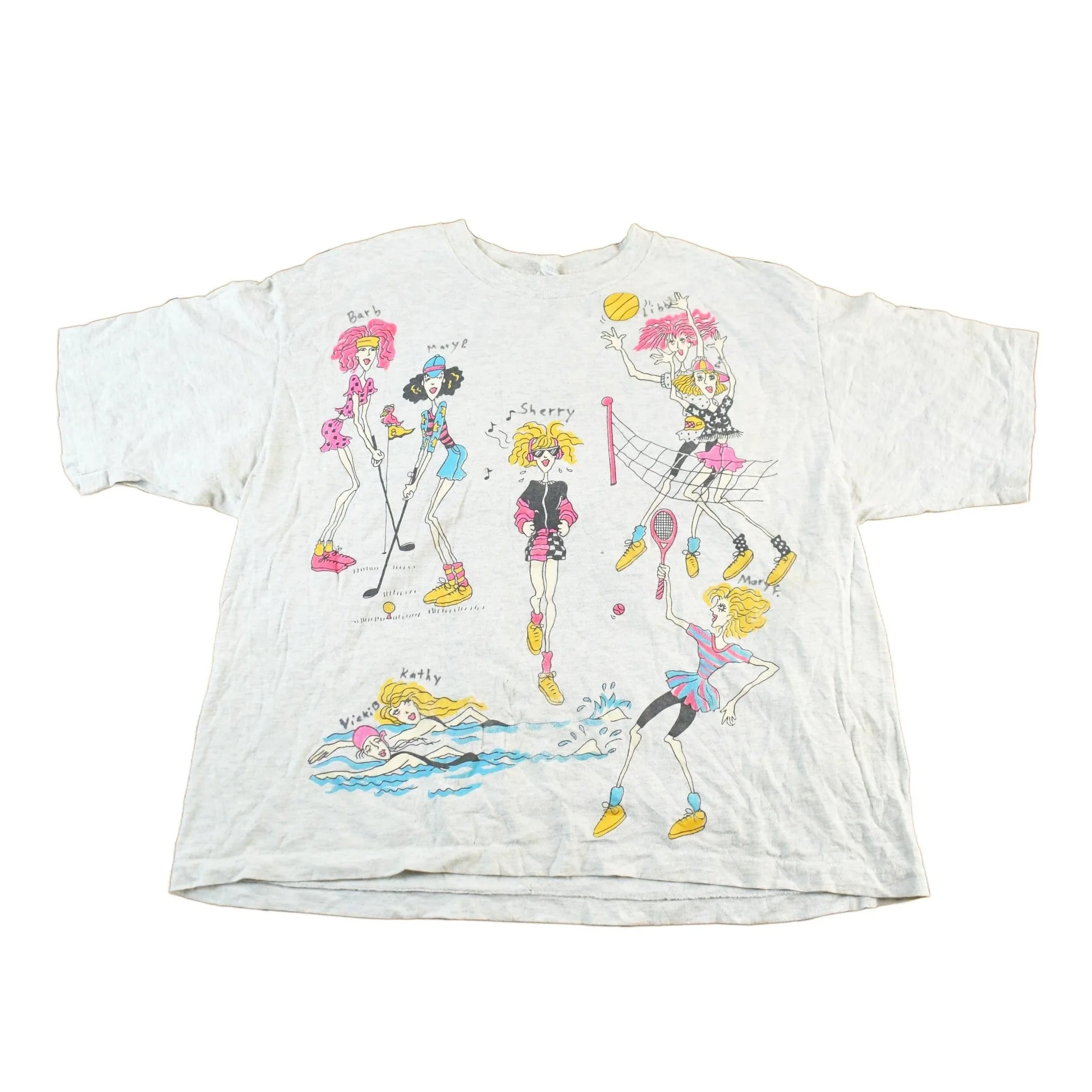 Vintage 1990s Aerobics Workout Graphic T Shirt Women's Large