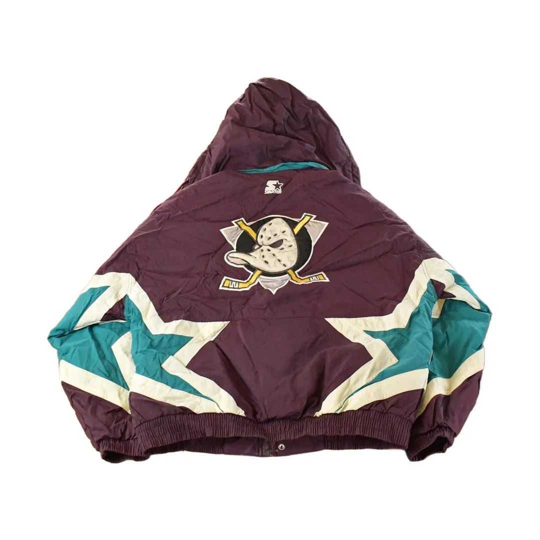 Vintage 1990s Anaheim Mighty Ducks NHL Starter Jacket Men's Large - Image 2