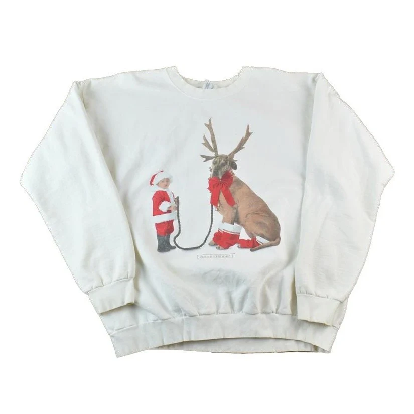 Vintage 1990s Anne Geddes Christmas Crewneck Sweatshirt Made In USA Men's Large