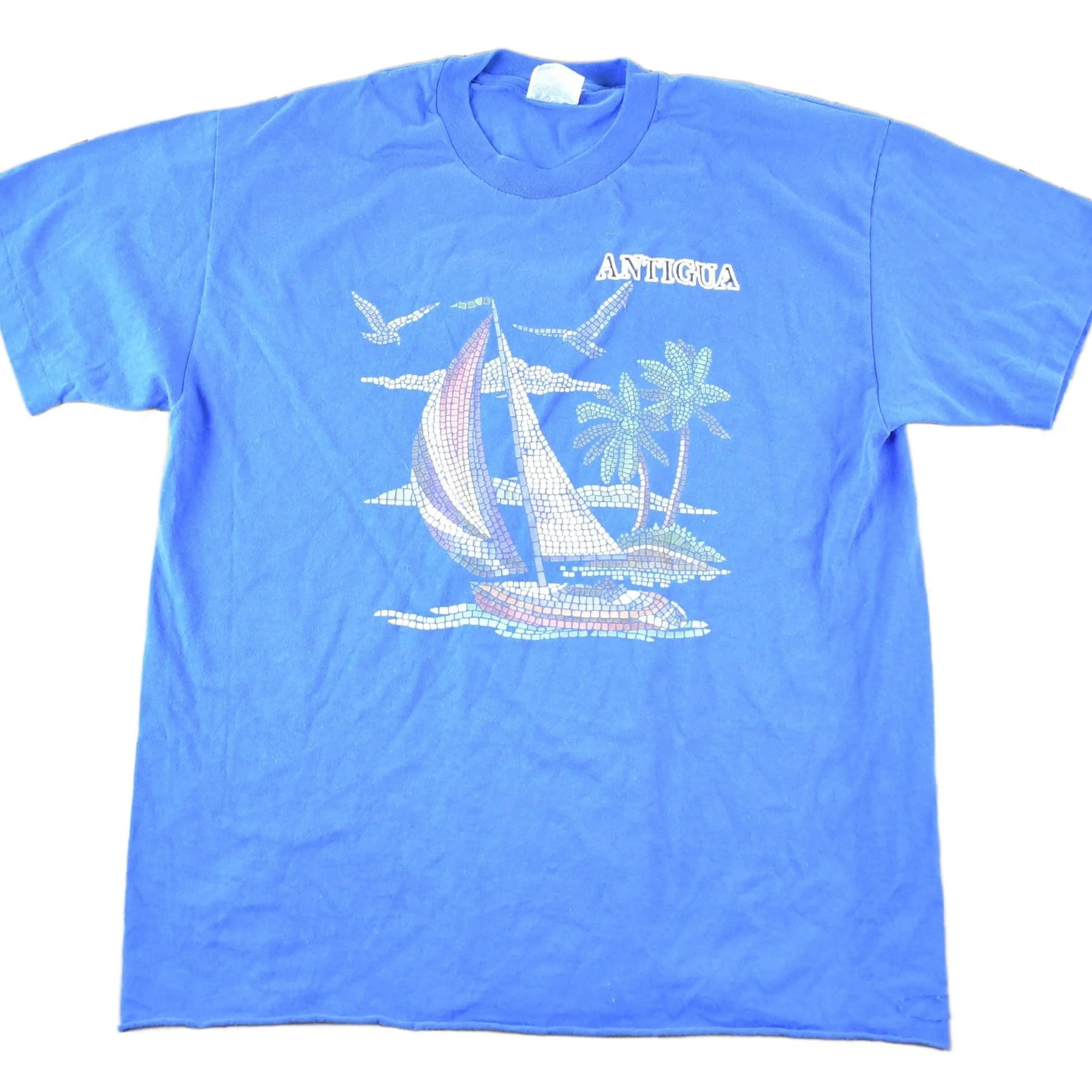 Vintage 1990s Antigua Sailboats Souvenir T-Shirt Mens L